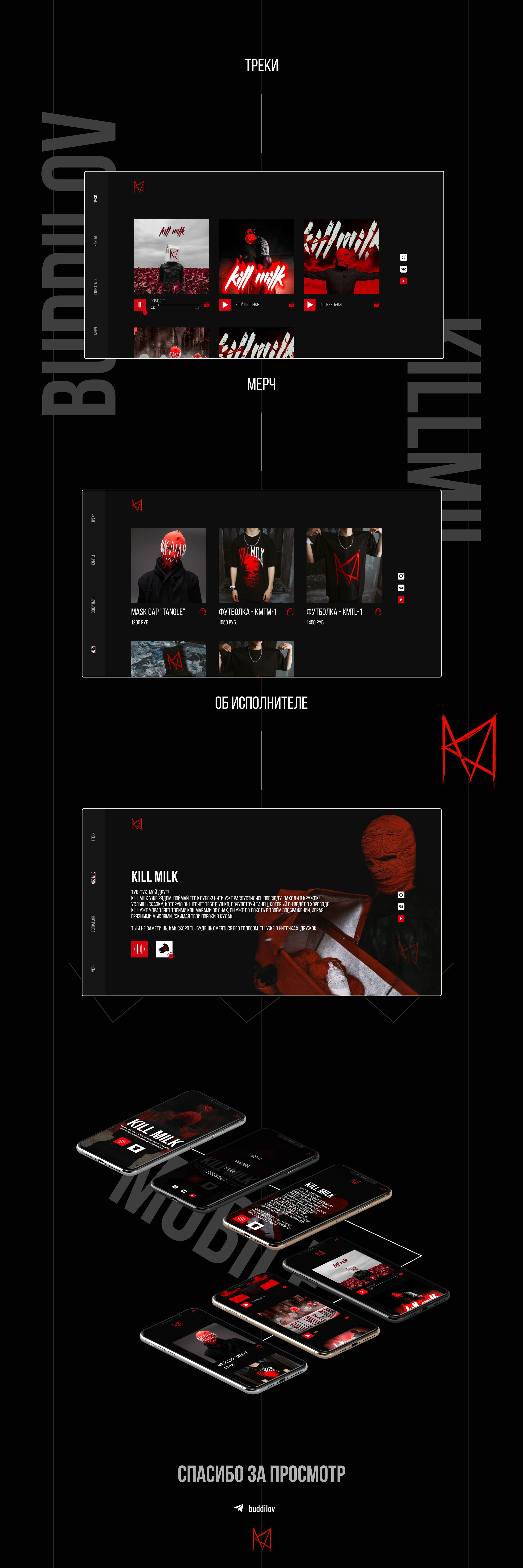 KillMilk - Website business card — Изображение №4 — Интерфейсы, Брендинг на Dprofile