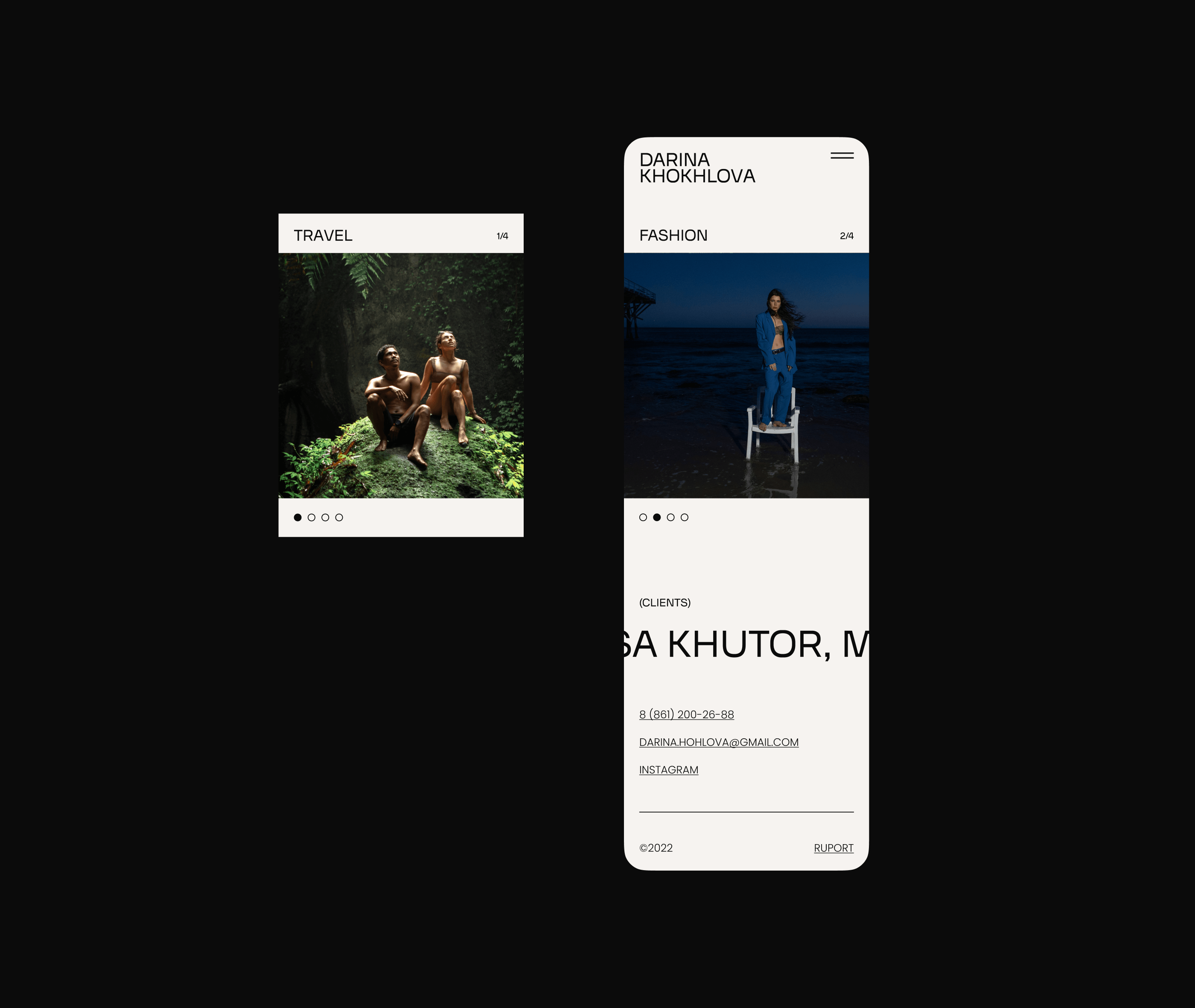 Portfolio Website | DARINA KHOKHLOVA — Изображение №3 — Интерфейсы, Графика на Dprofile