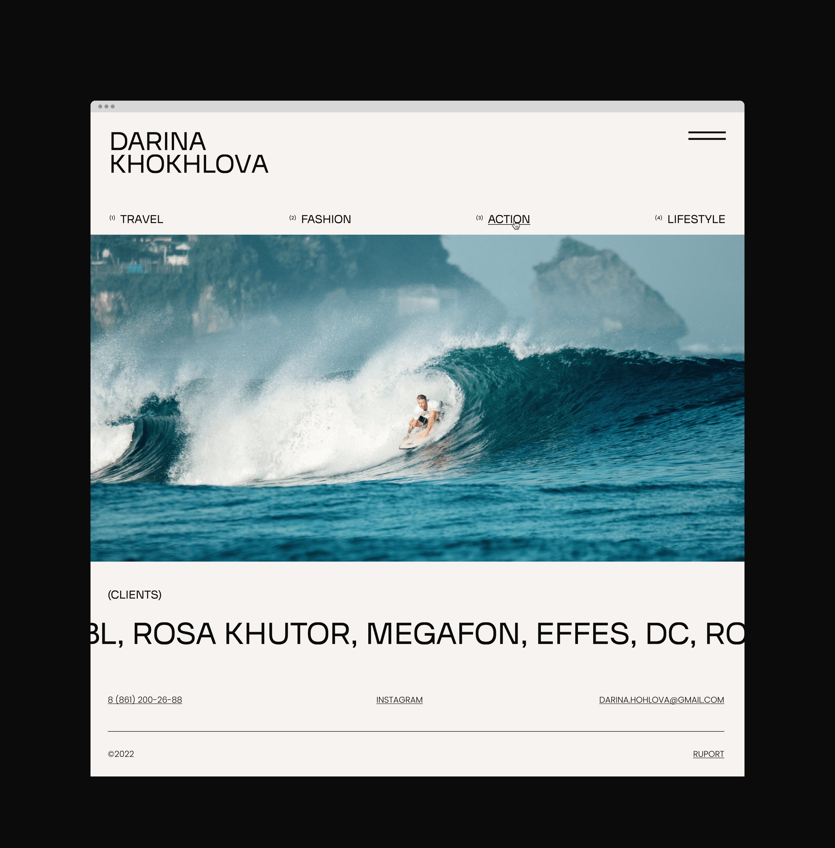 Portfolio Website | DARINA KHOKHLOVA — Изображение №2 — Интерфейсы, Графика на Dprofile