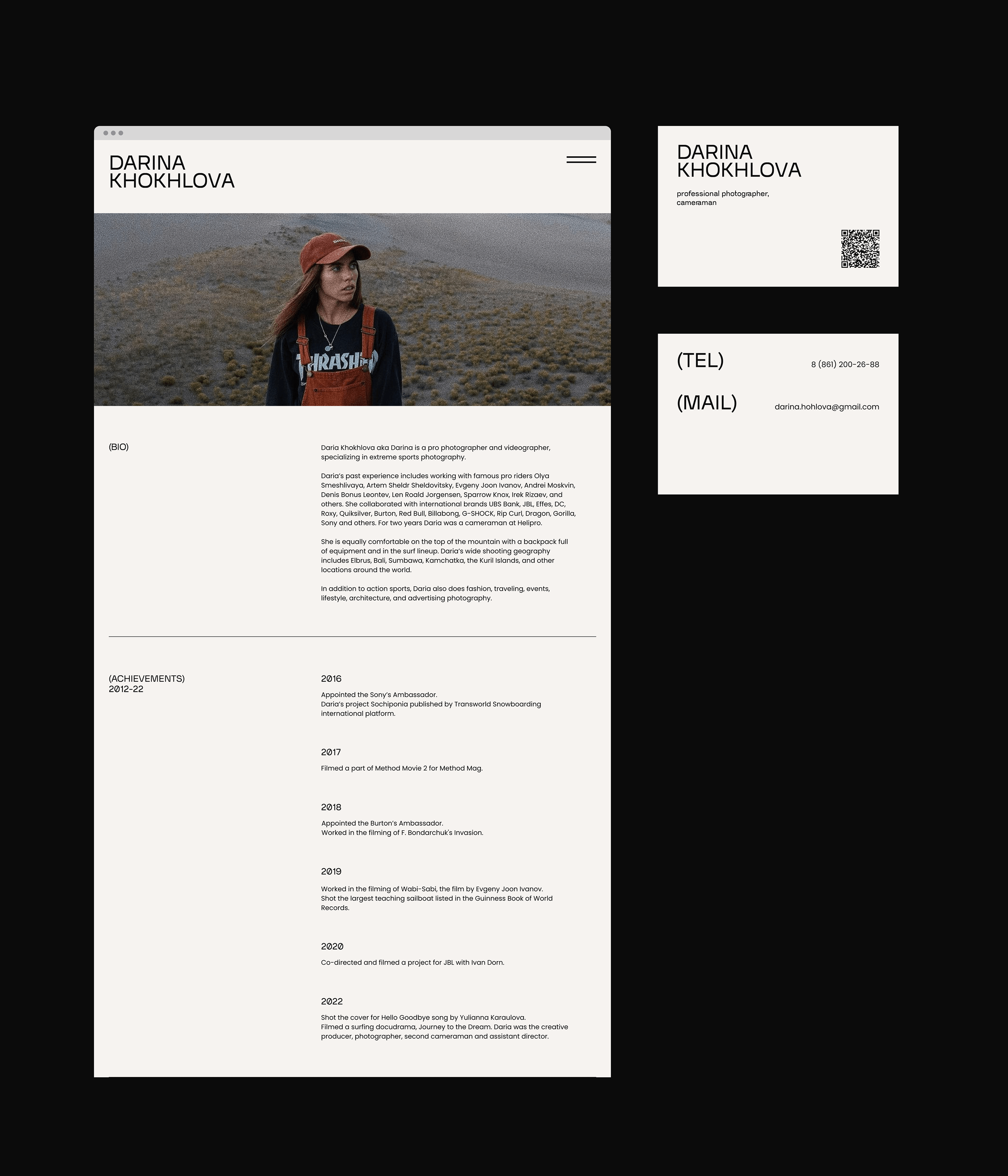 Portfolio Website | DARINA KHOKHLOVA — Изображение №9 — Интерфейсы, Графика на Dprofile