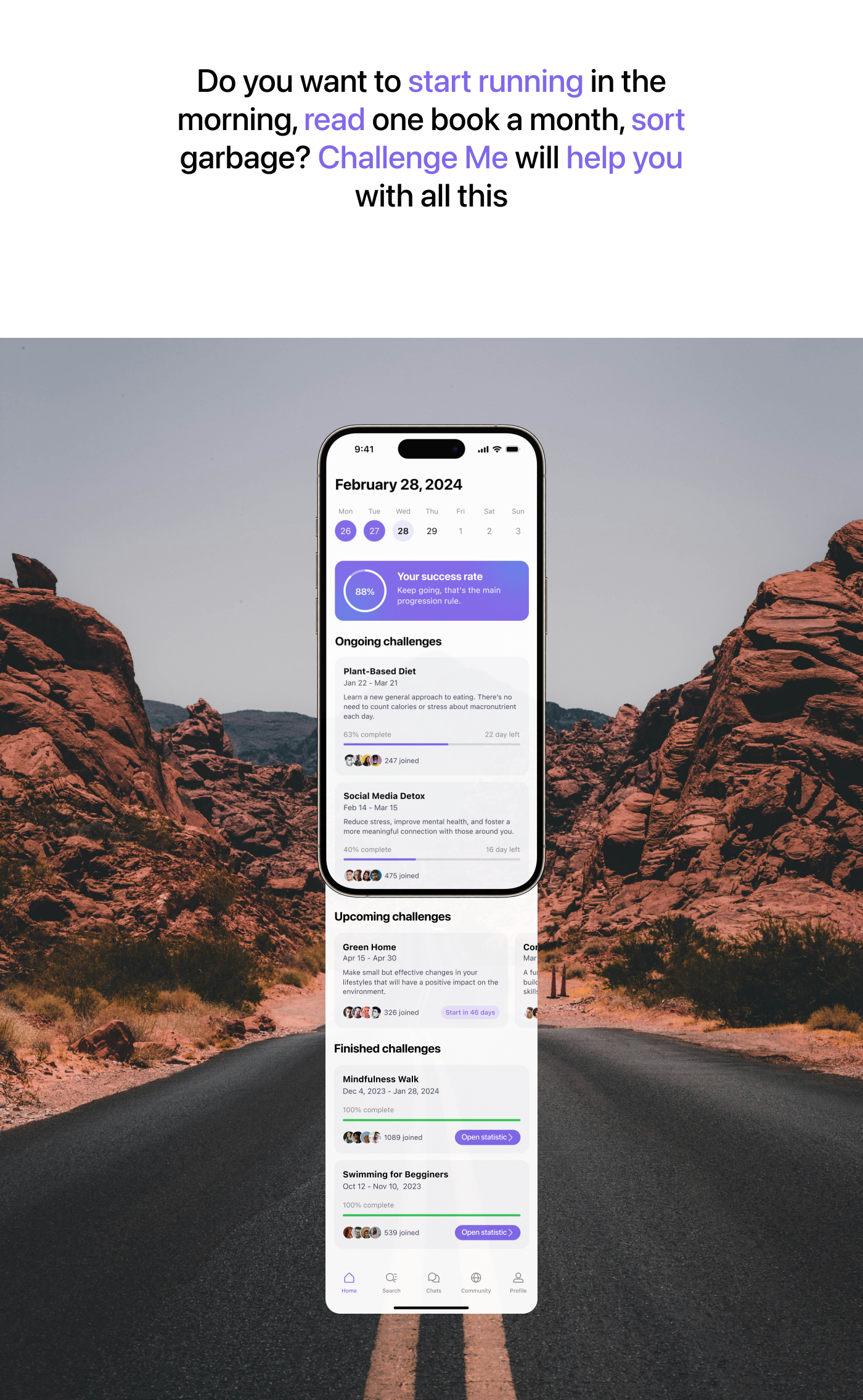 Challange me App — Изображение №4 — Интерфейсы на Dprofile
