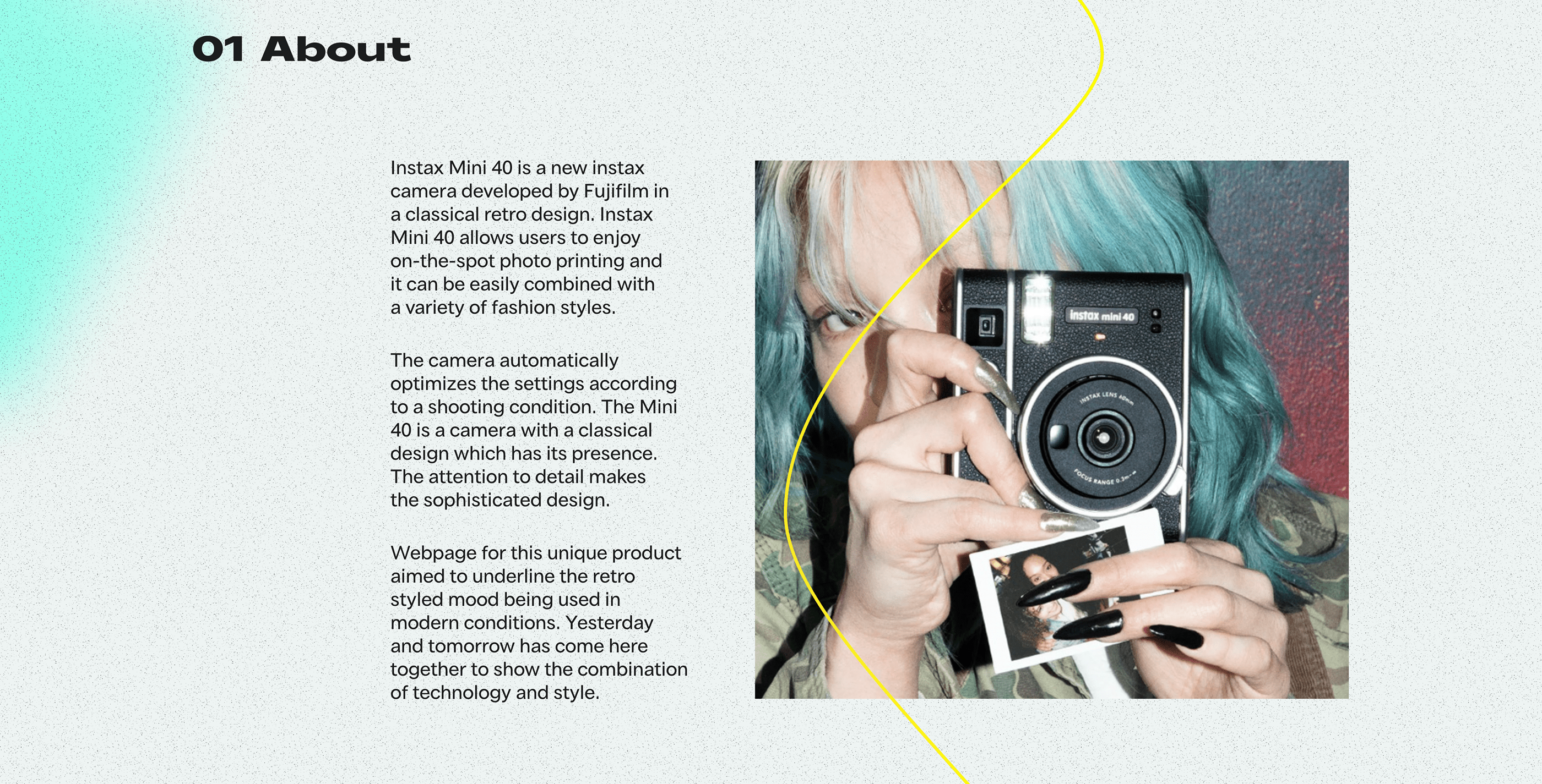 Промостраница Instax Mini 40 — Изображение №2 — Интерфейсы, Маркетинг на Dprofile