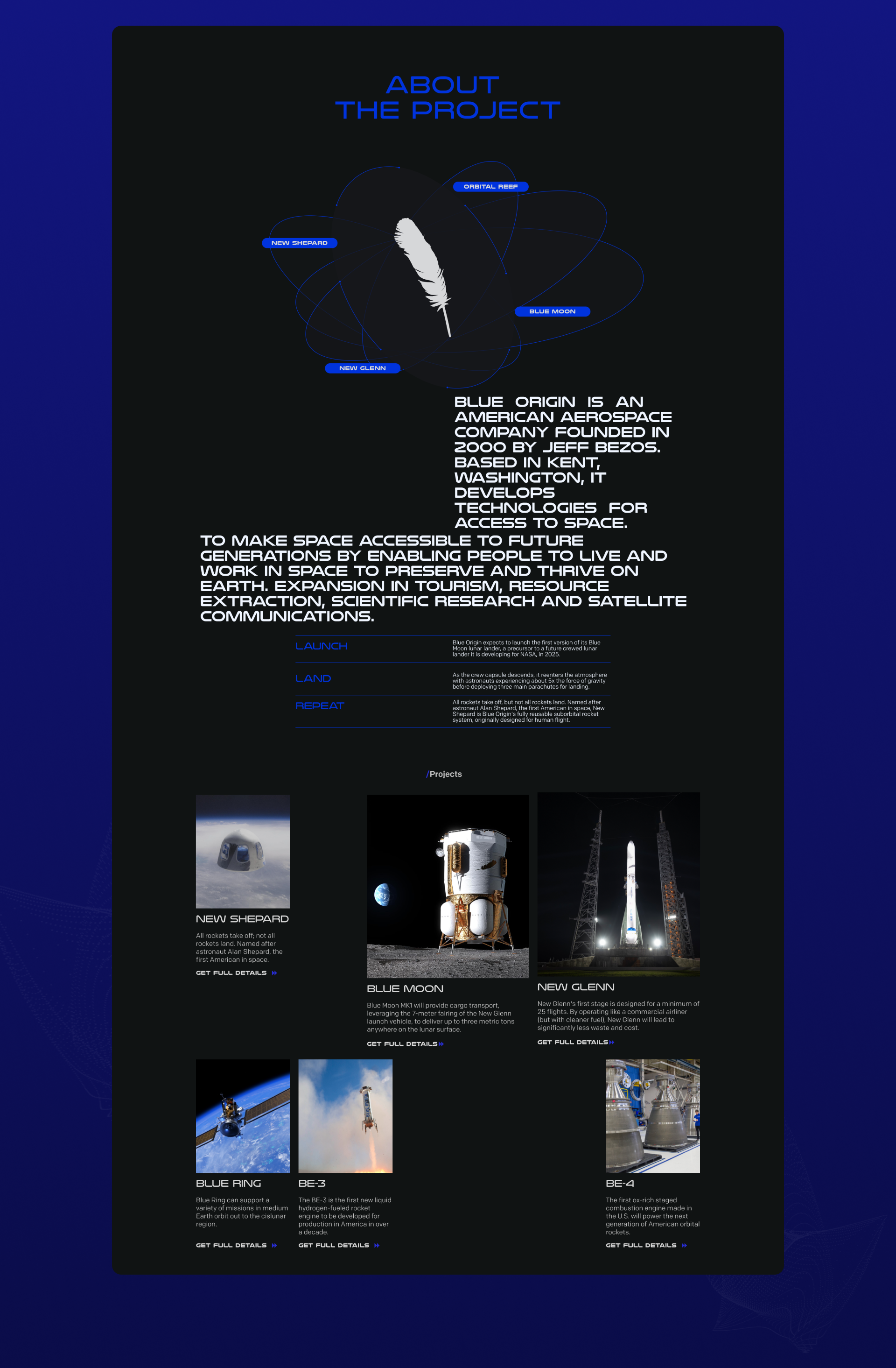 Blue Origin | Corporate Website — Изображение №9 — Интерфейсы на Dprofile