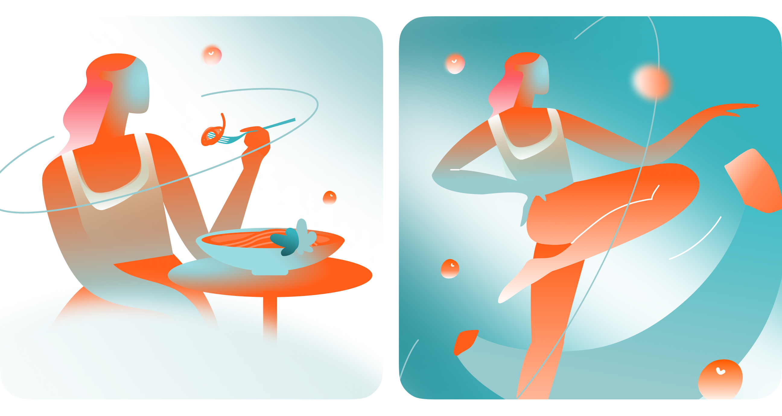 Illustrations and visuals Nutri course. Telegram bot AI — Изображение №3 — Брендинг, Иллюстрация на Dprofile
