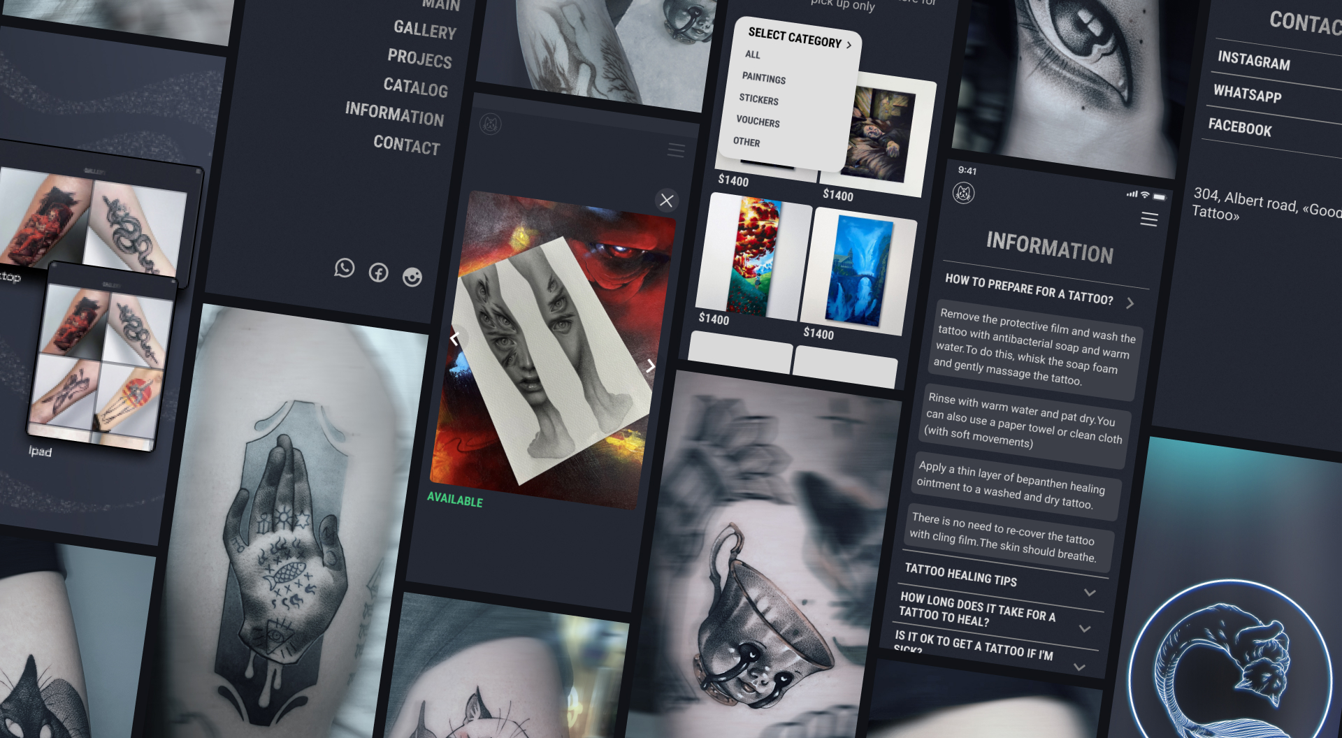 Nesy – сайт для тату мастера — Изображение №9 — Интерфейсы на Dprofile