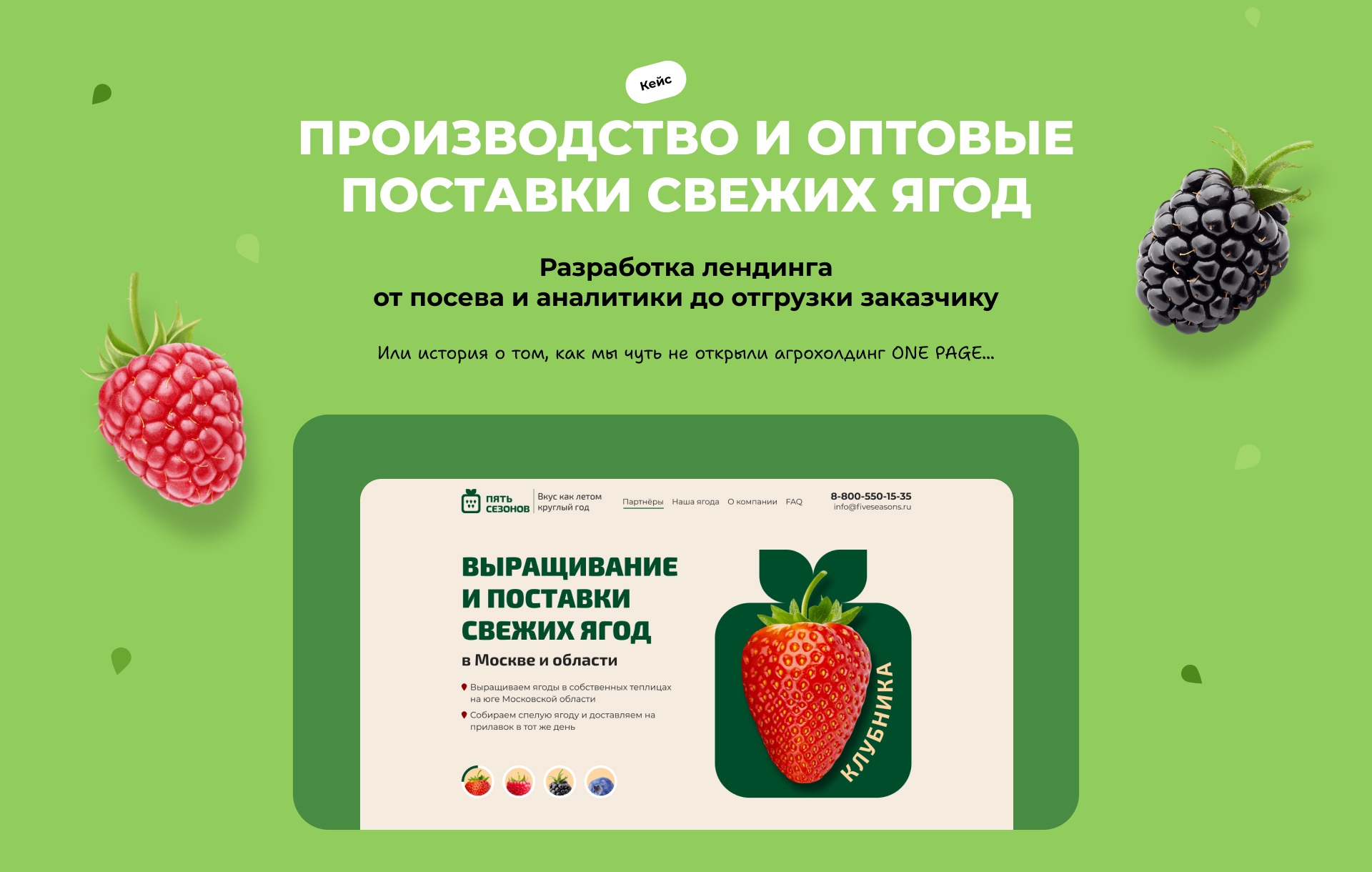 Производство и поставки ягод | Landing page — Изображение №1 — Интерфейсы на Dprofile