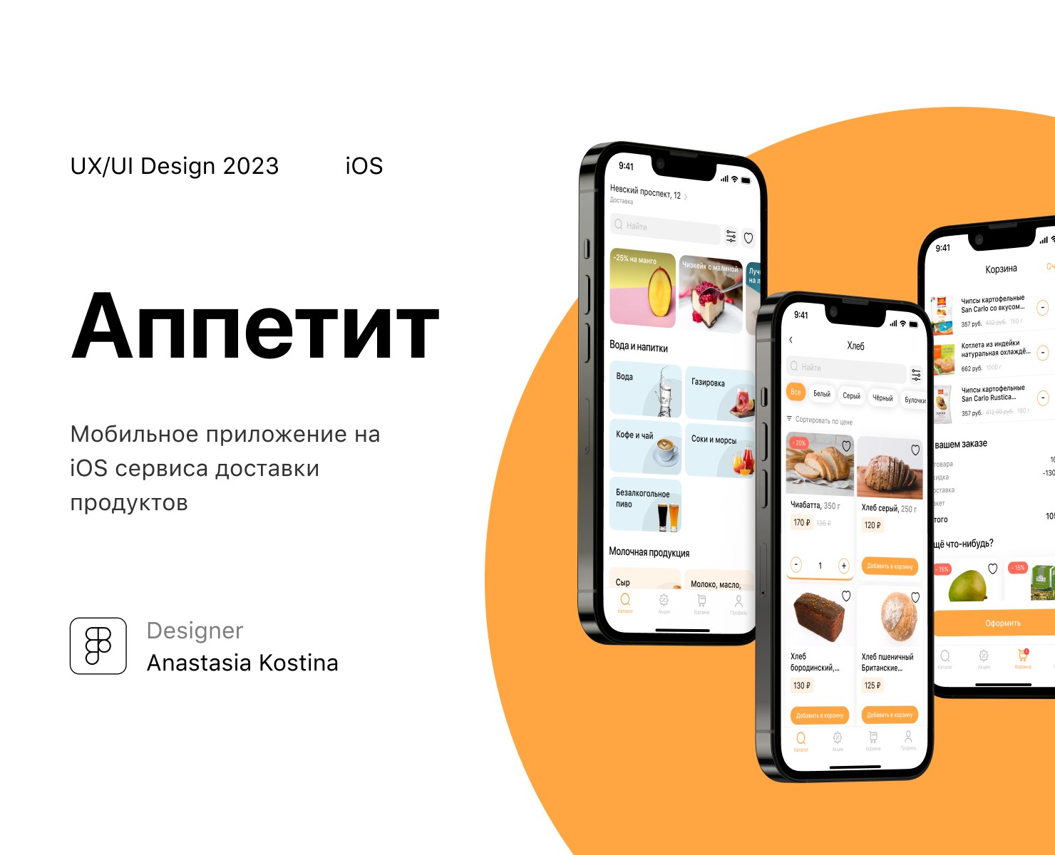 Мобильное приложение Аппетит — Интерфейсы на Dprofile