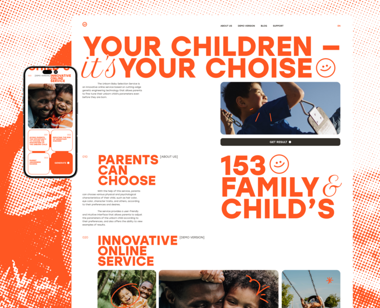 Baby Parameters Service — corporate website — Интерфейсы на Dprofile