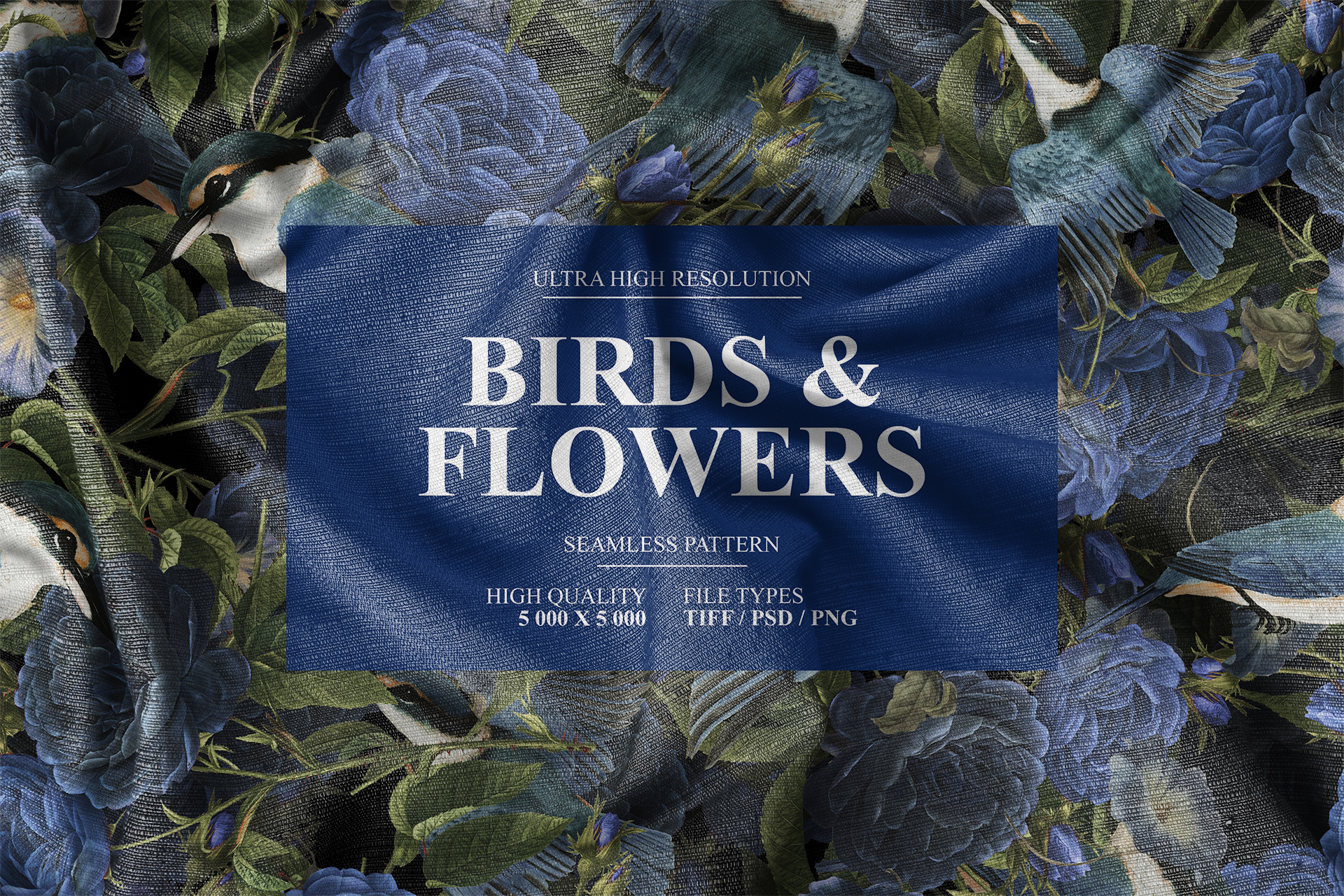 Birds & Flowers. Seamles Pattern — Изображение №1 — Иллюстрация, Графика на Dprofile