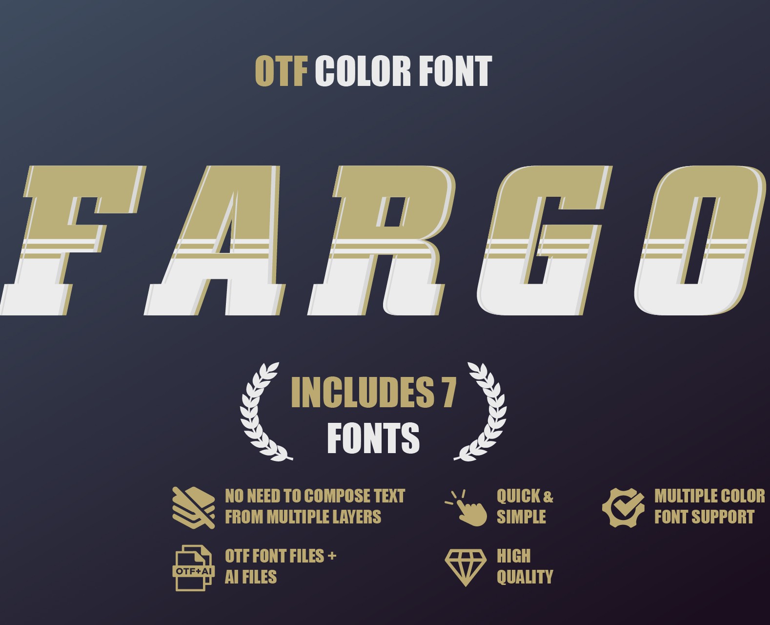 OTF color font - Fargo — Графика на Dprofile