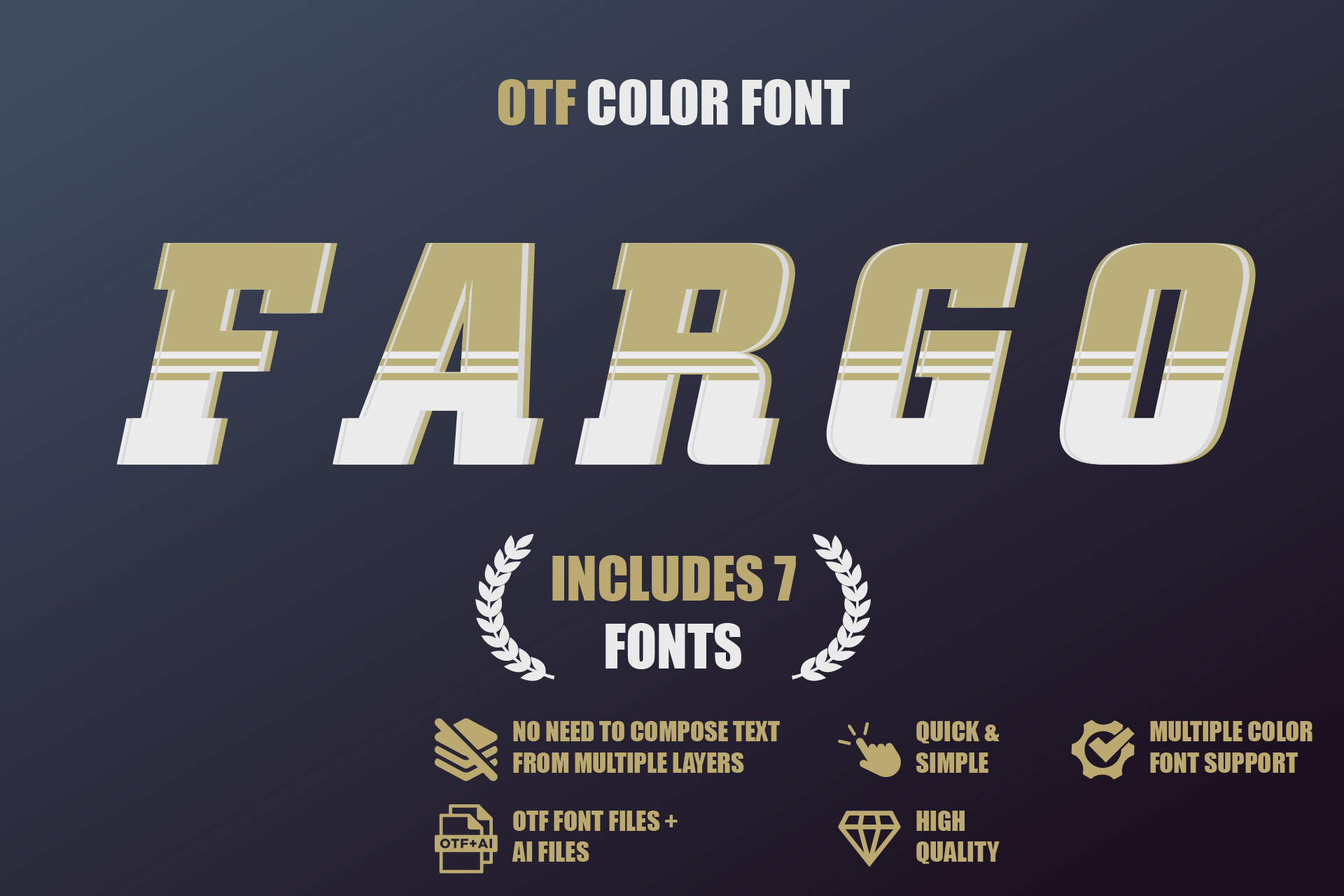 OTF color font - Fargo — Изображение №1 — Графика на Dprofile