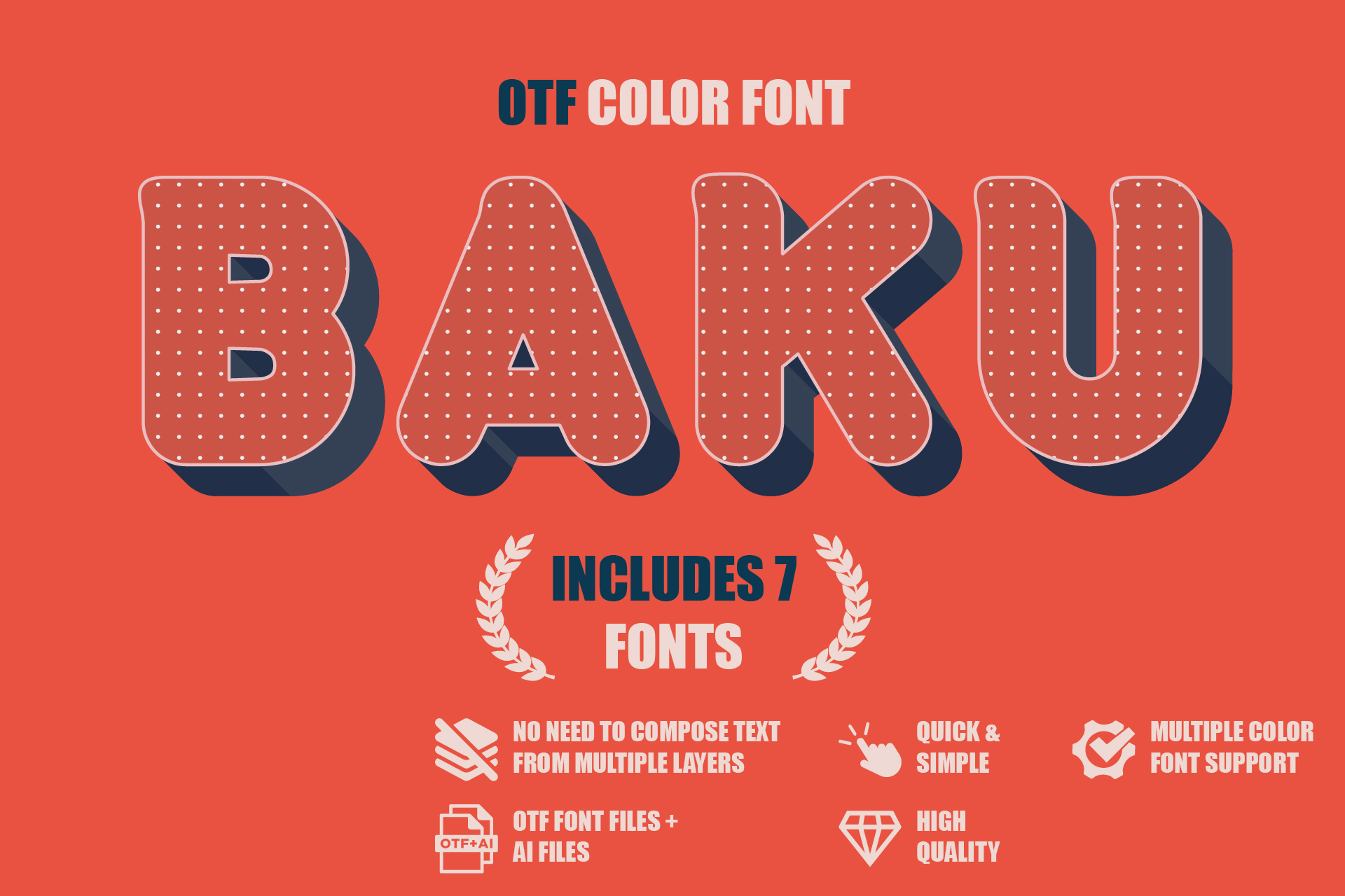 Baku - OTF color font — Изображение №1 — Графика на Dprofile