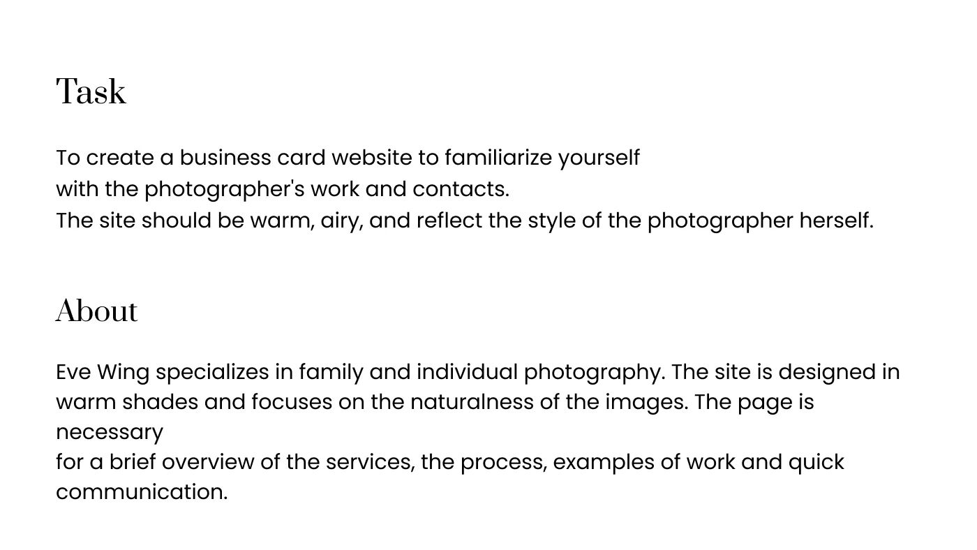 Landing page for photographer — Изображение №2 — Интерфейсы на Dprofile