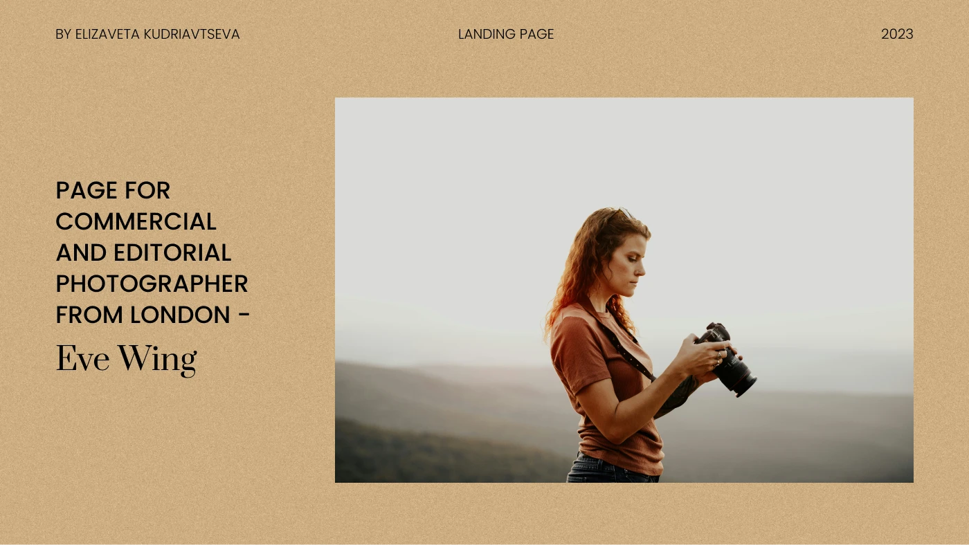 Landing page for photographer — Изображение №1 — Интерфейсы на Dprofile
