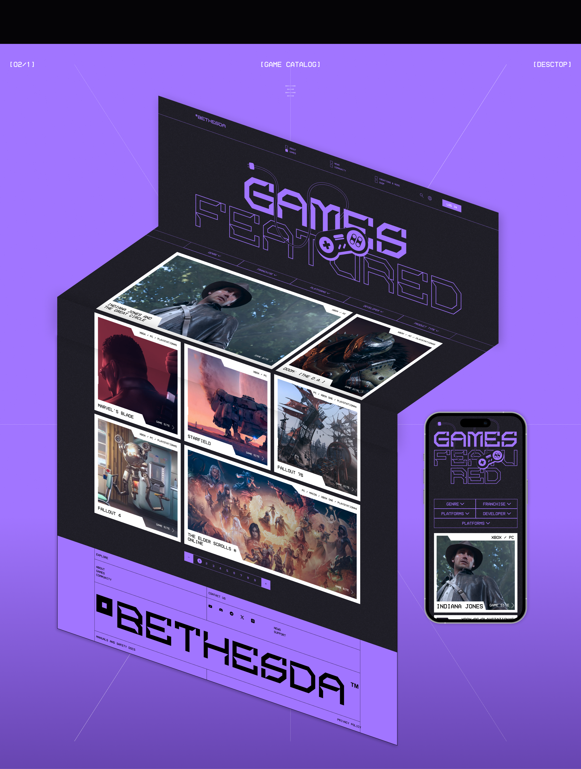 BETHESDA [CORPORATE WEBSITE] — Изображение №6 — Интерфейсы, Анимация на Dprofile