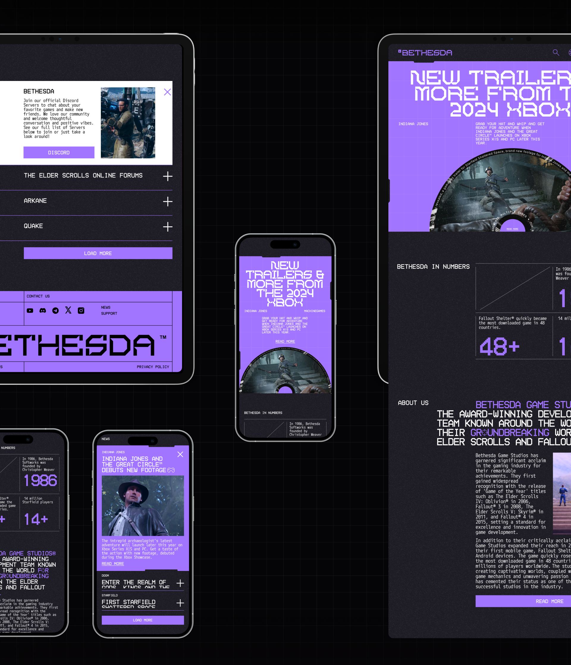 BETHESDA [CORPORATE WEBSITE] — Изображение №4 — Интерфейсы, Анимация на Dprofile