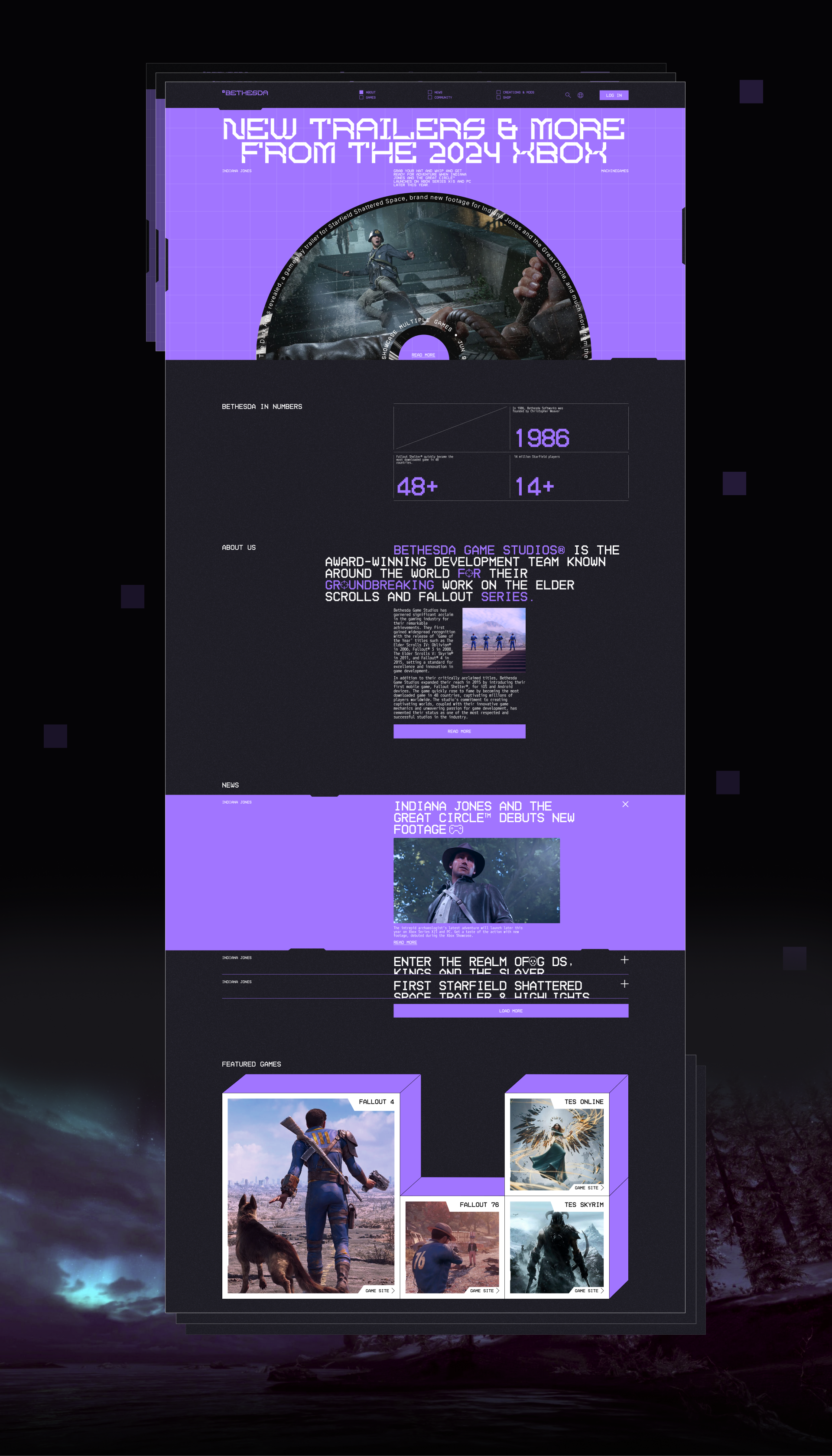 BETHESDA [CORPORATE WEBSITE] — Изображение №3 — Интерфейсы, Анимация на Dprofile