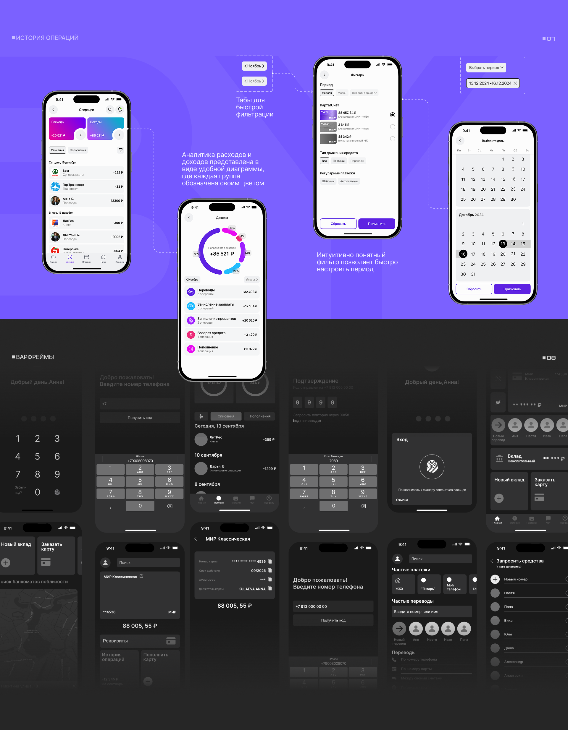 Mobile App | Онлайн Банк — Изображение №11 — Интерфейсы, Анимация на Dprofile