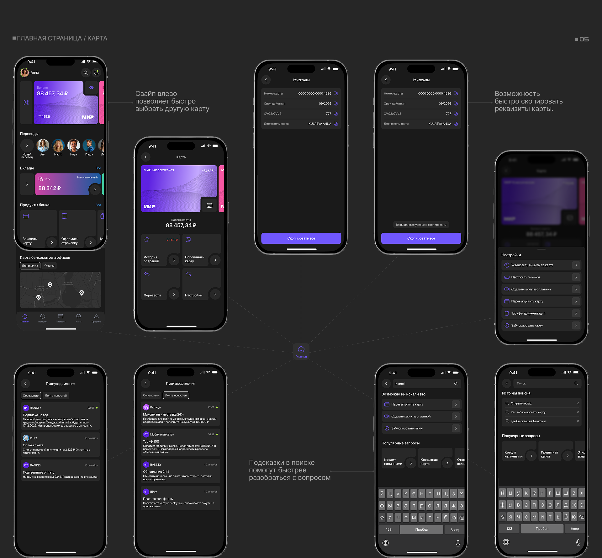 Mobile App | Онлайн Банк — Изображение №8 — Интерфейсы, Анимация на Dprofile