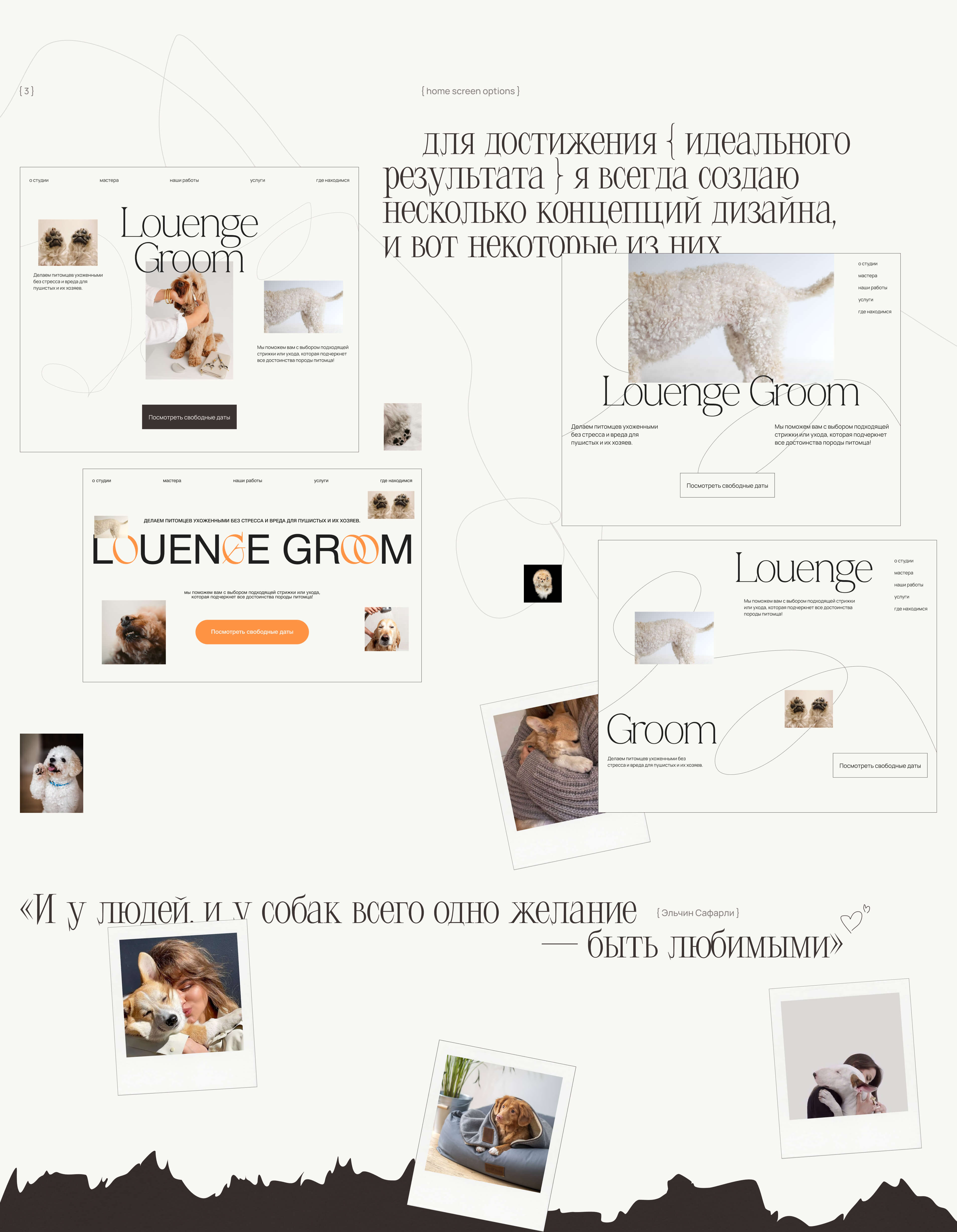 LOUENGE GROOM | Website for a grooming salon — Изображение №4 — Интерфейсы, Маркетинг на Dprofile