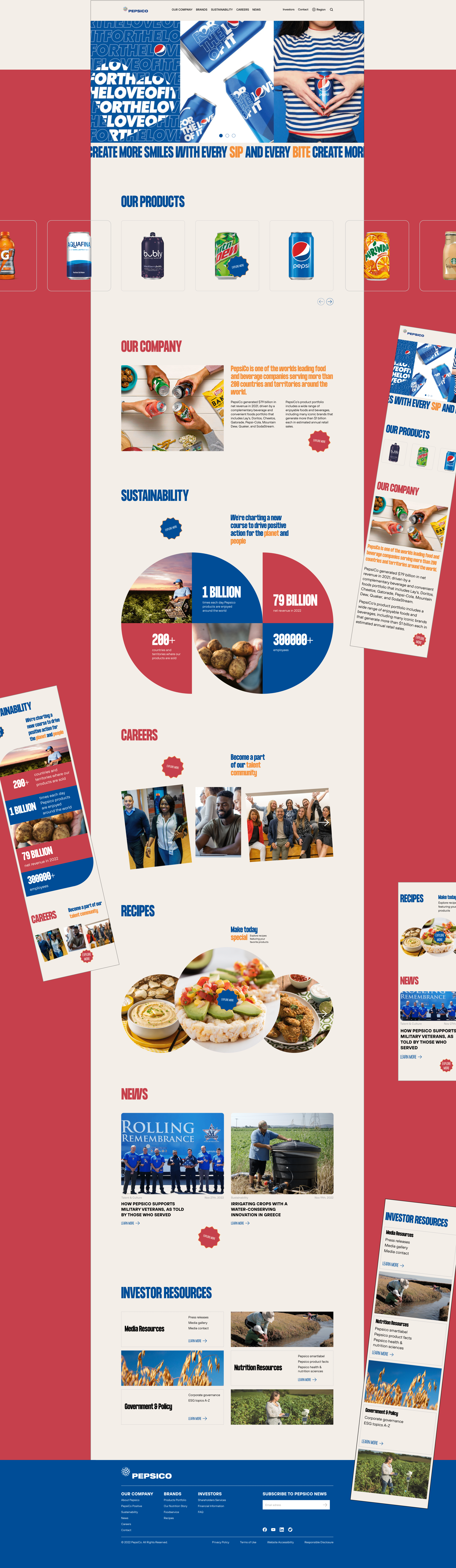 PepsiCo | Corporate website — Изображение №2 — Брендинг, Интерфейсы на Dprofile