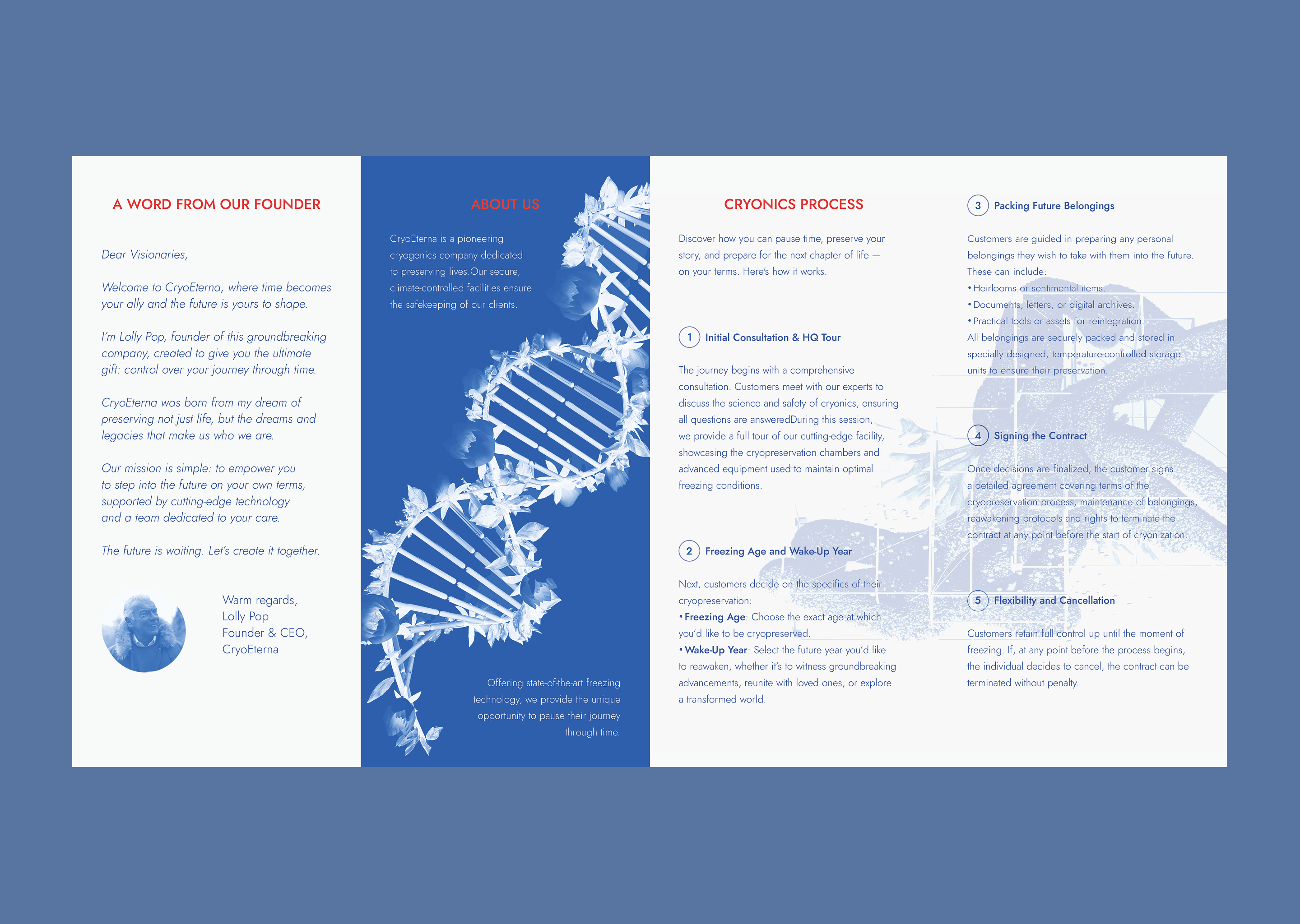 Лифлет для центра крионики — Изображение №4 — Графика на Dprofile