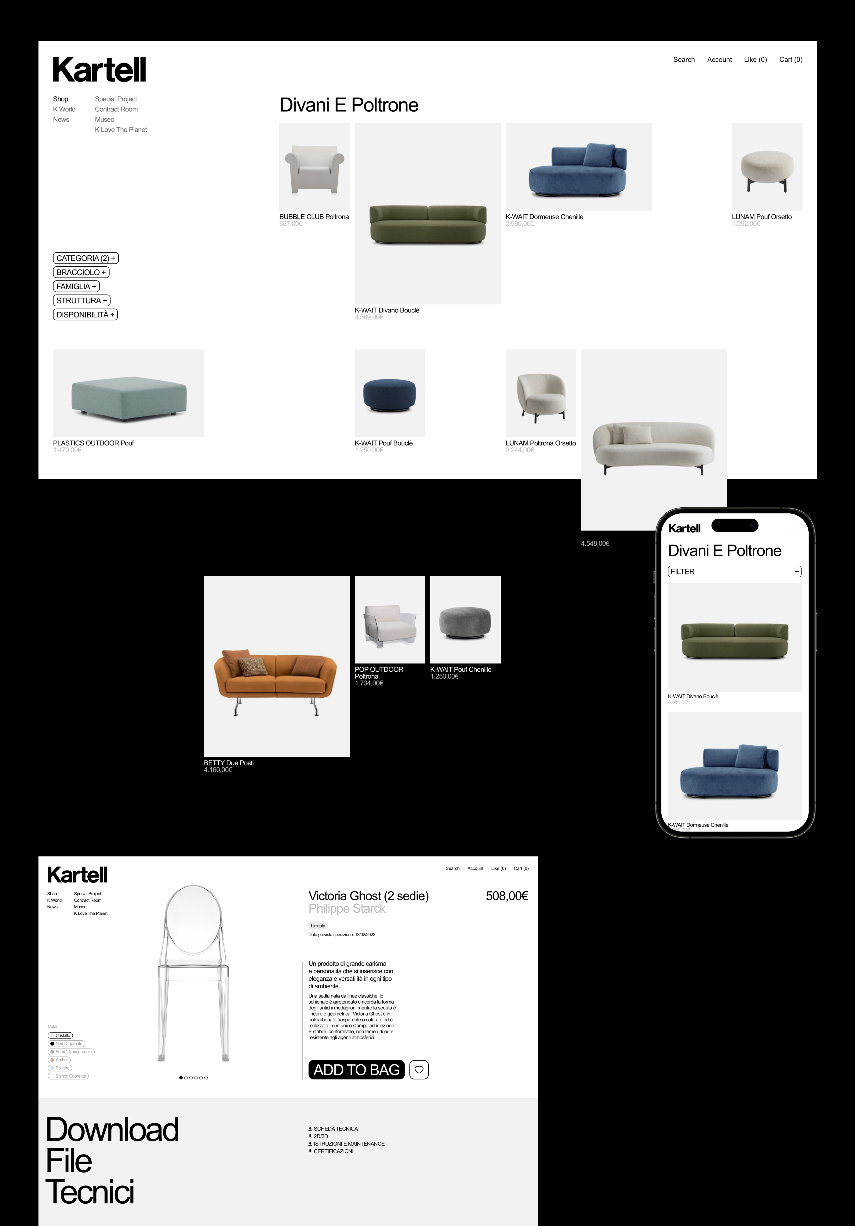 Kartell / one day redesign concept — Изображение №2 — Интерфейсы на Dprofile