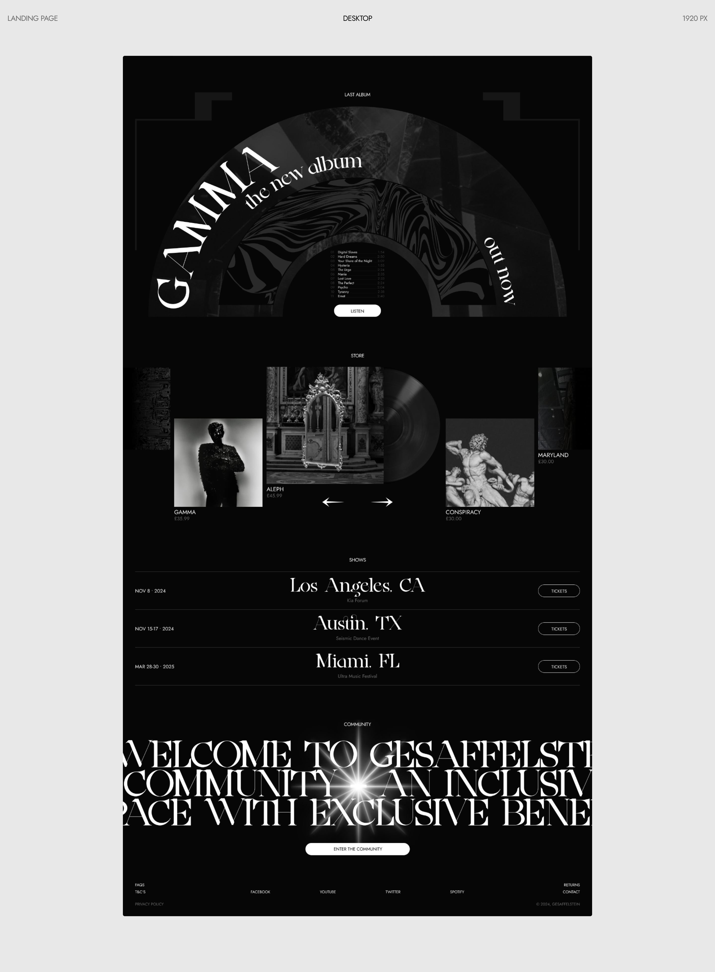 Gesaffelstein | Website Redesign — Изображение №7 — Интерфейсы на Dprofile