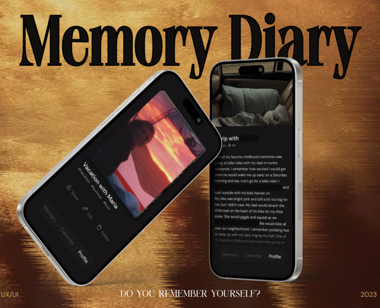 Memory Diary|UX/UI web/mob app — Интерфейсы на Dprofile