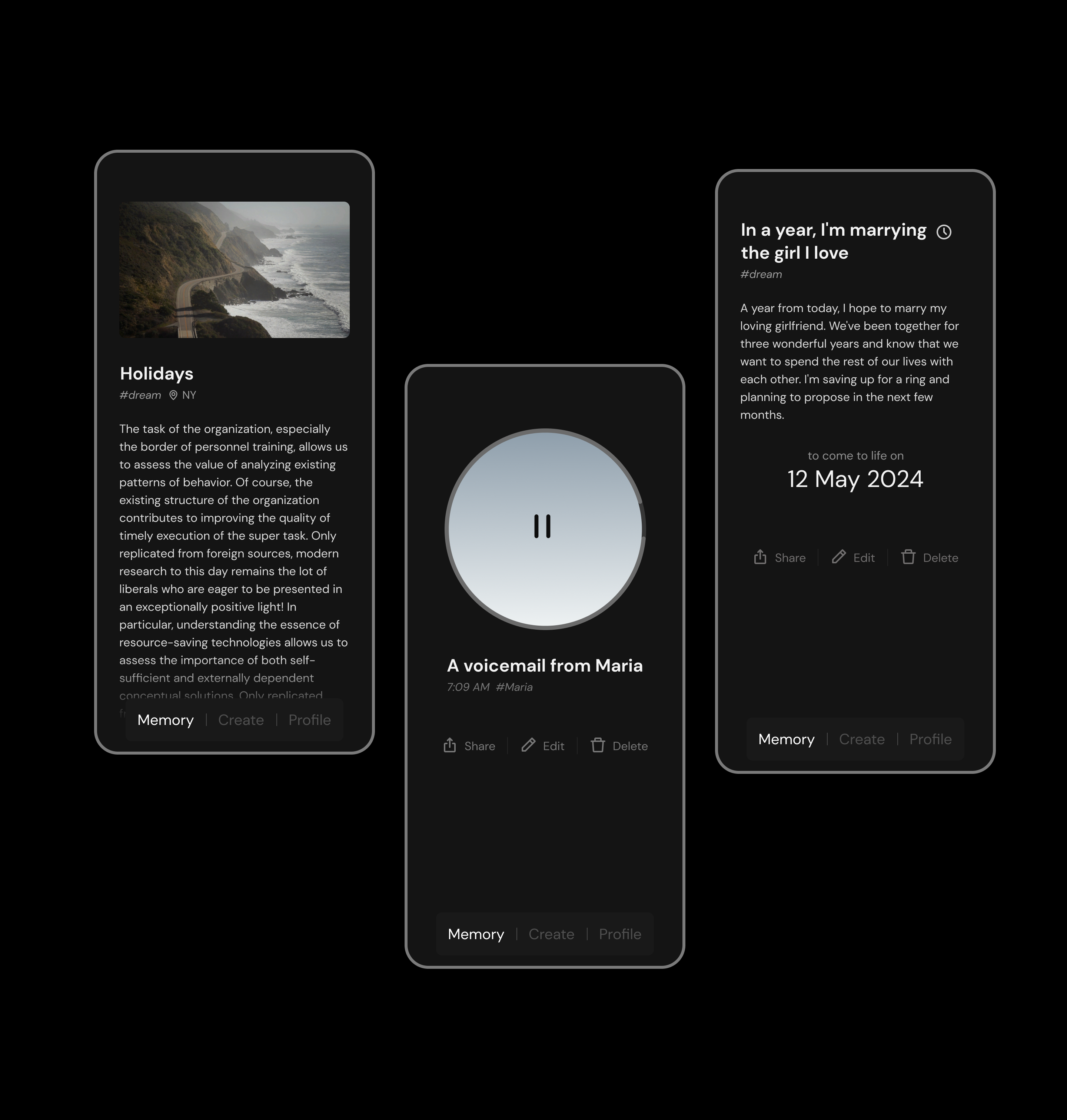 Memory Diary|UX/UI web/mob app — Изображение №2 — Интерфейсы на Dprofile