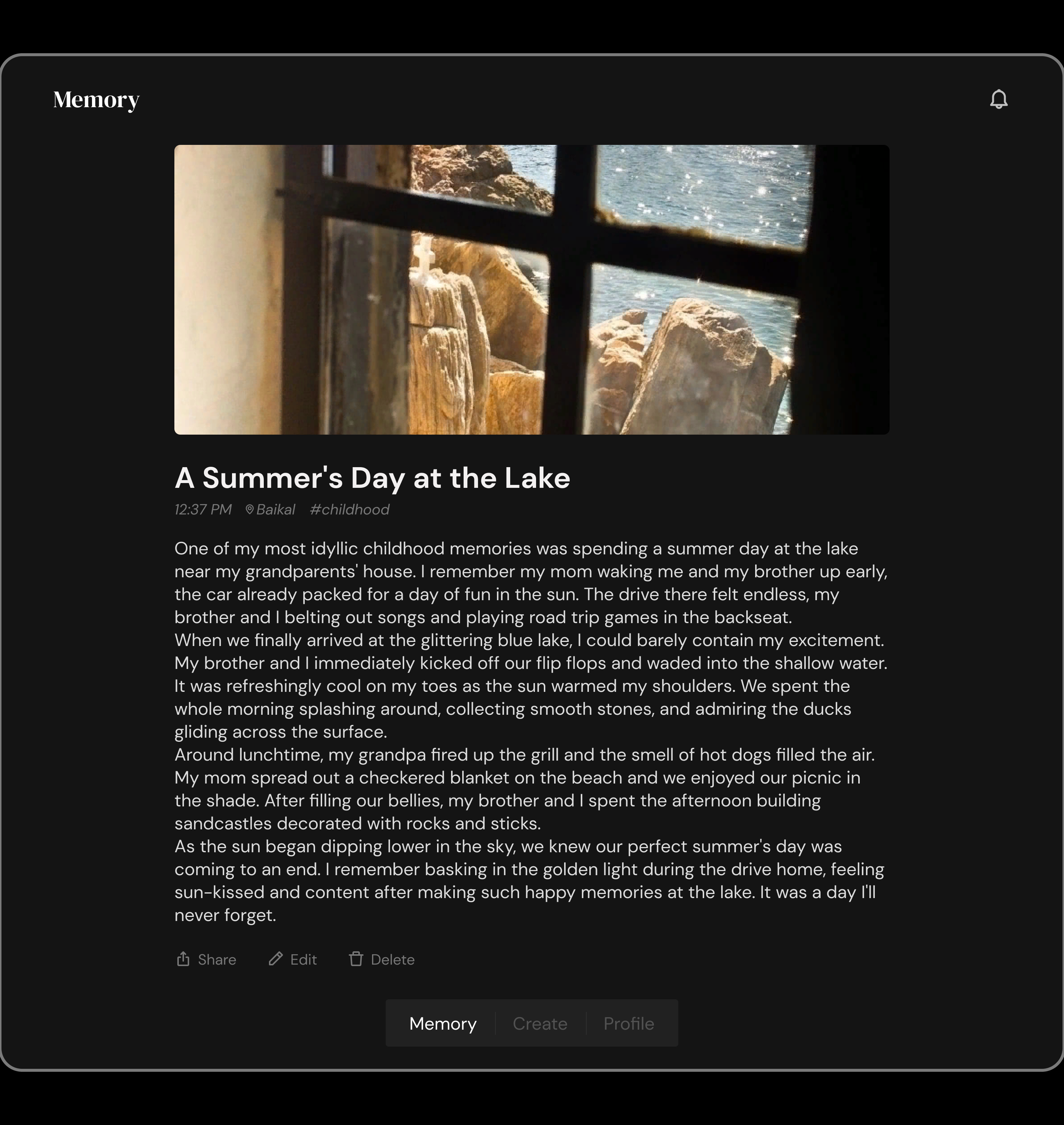 Memory Diary|UX/UI web/mob app — Изображение №12 — Интерфейсы на Dprofile