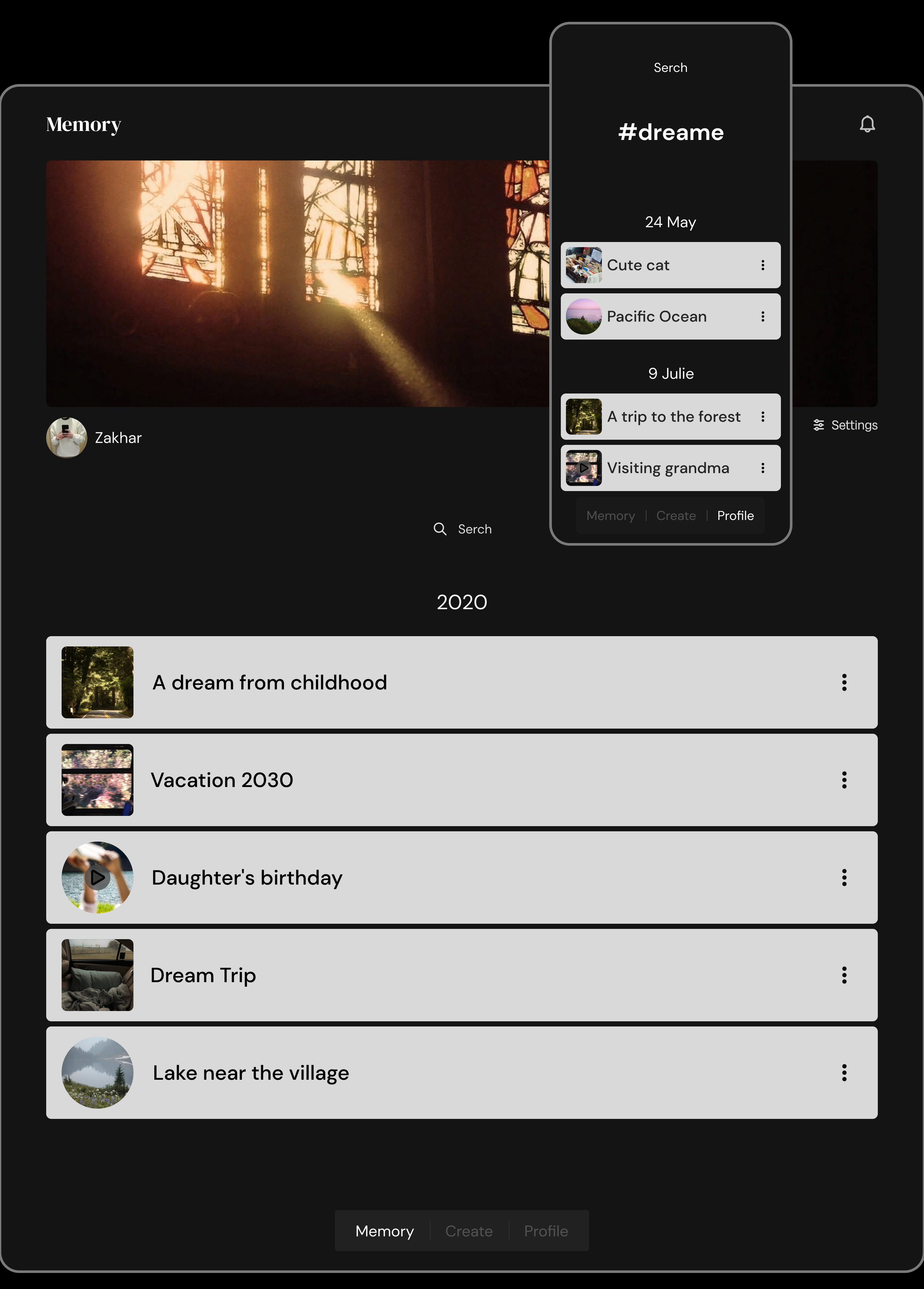 Memory Diary|UX/UI web/mob app — Изображение №13 — Интерфейсы на Dprofile
