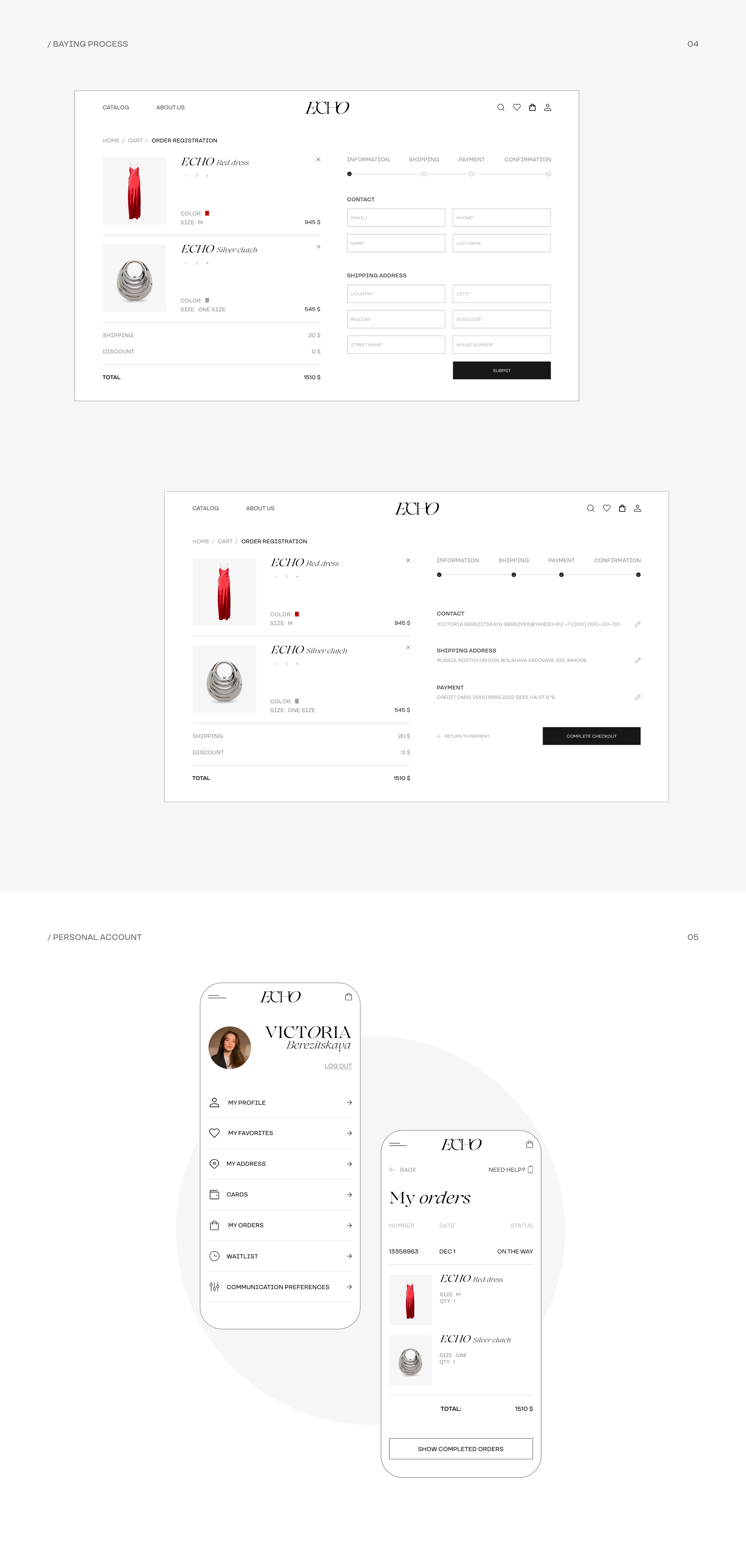 ECHO — fashion online store concept — Изображение №7 — Интерфейсы на Dprofile
