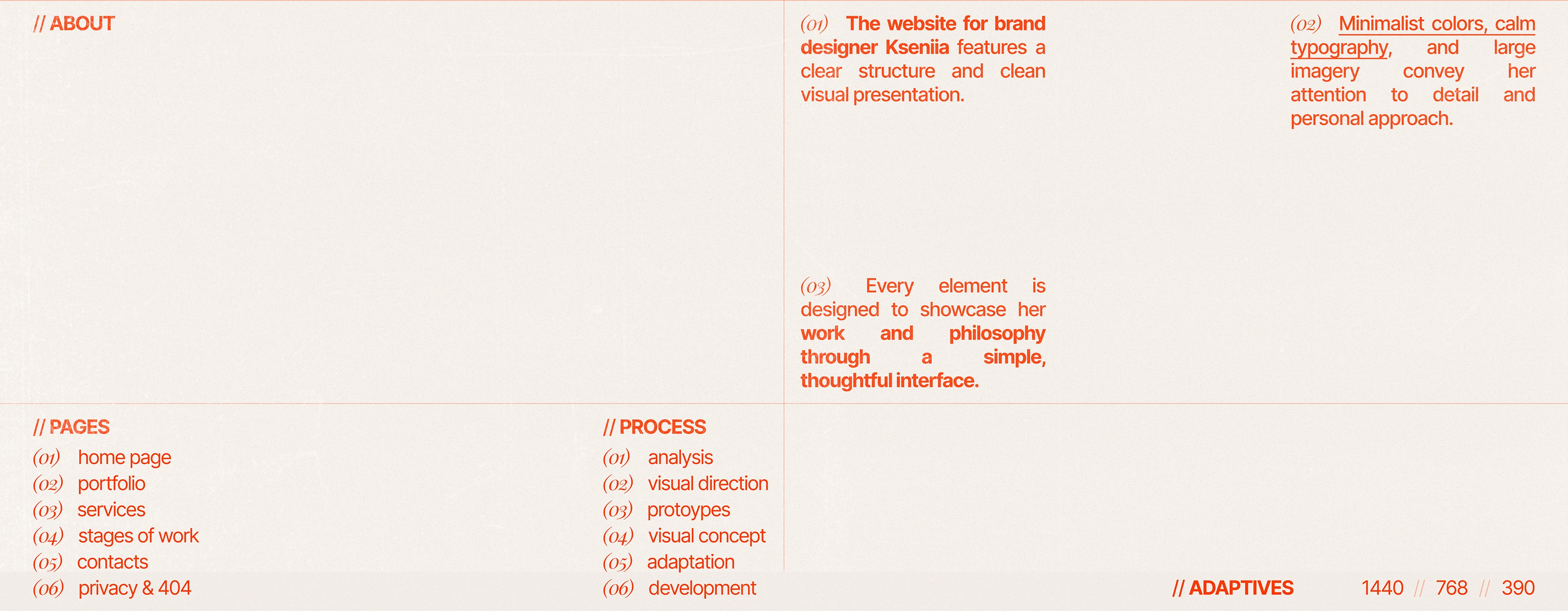website for brand designer // kseniia — Изображение №3 — Интерфейсы на Dprofile