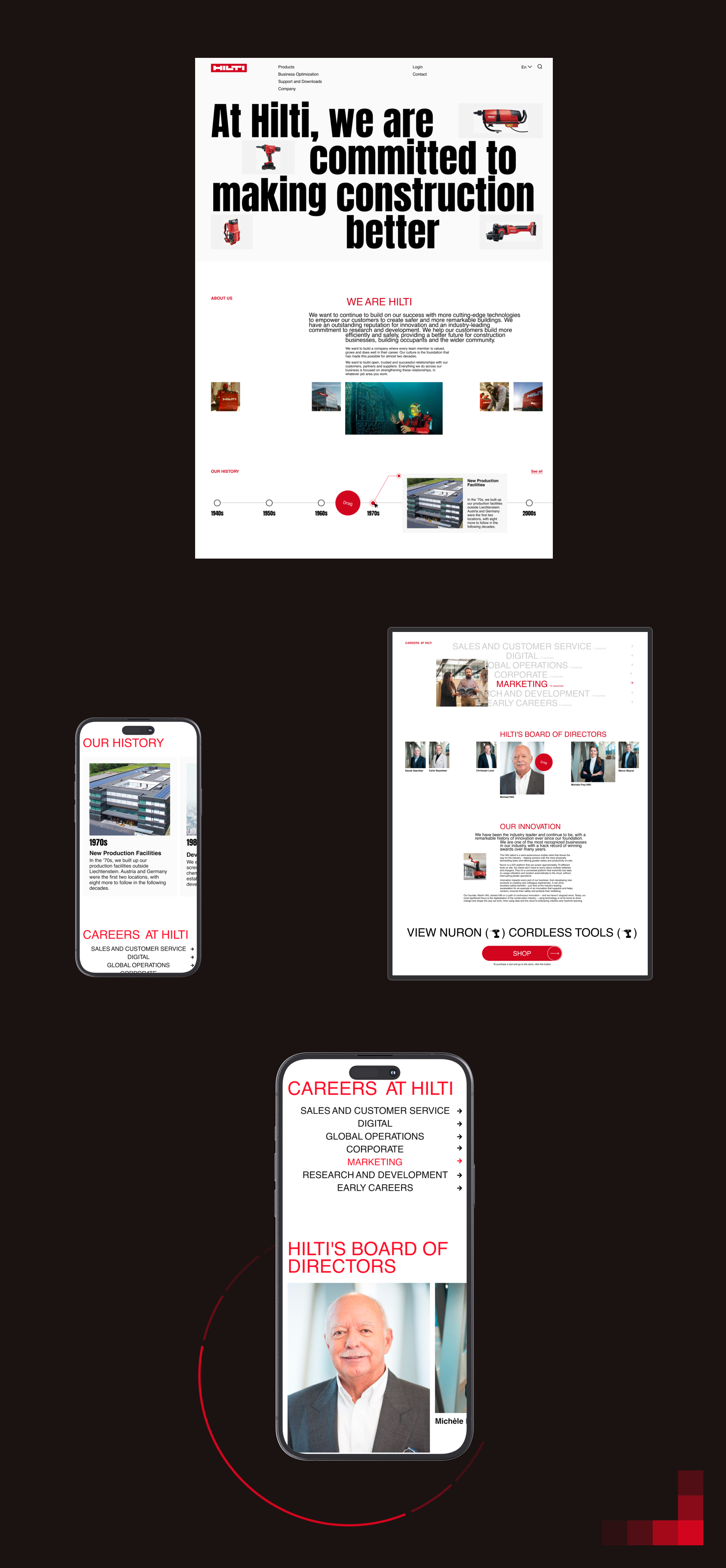 HILTI/Corporate website/UX-UI Design — Изображение №12 — Интерфейсы, Анимация на Dprofile