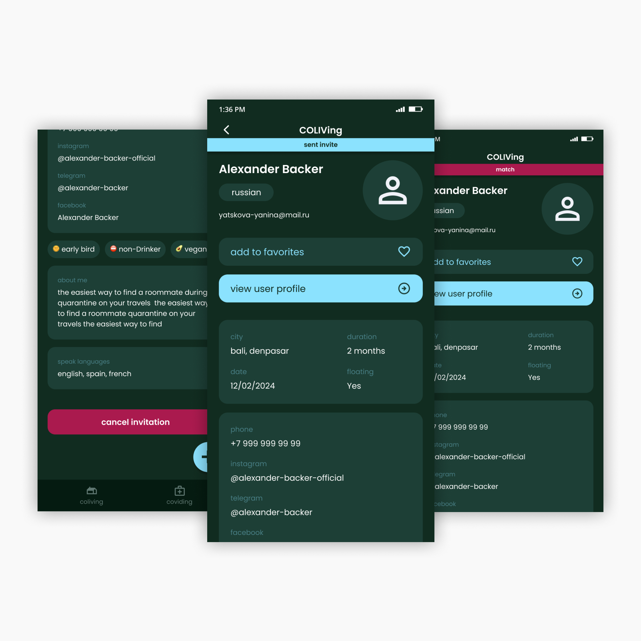Разработка и дизайн моб. приложения на Adalo для Coliving — Изображение №4 — Интерфейсы на Dprofile