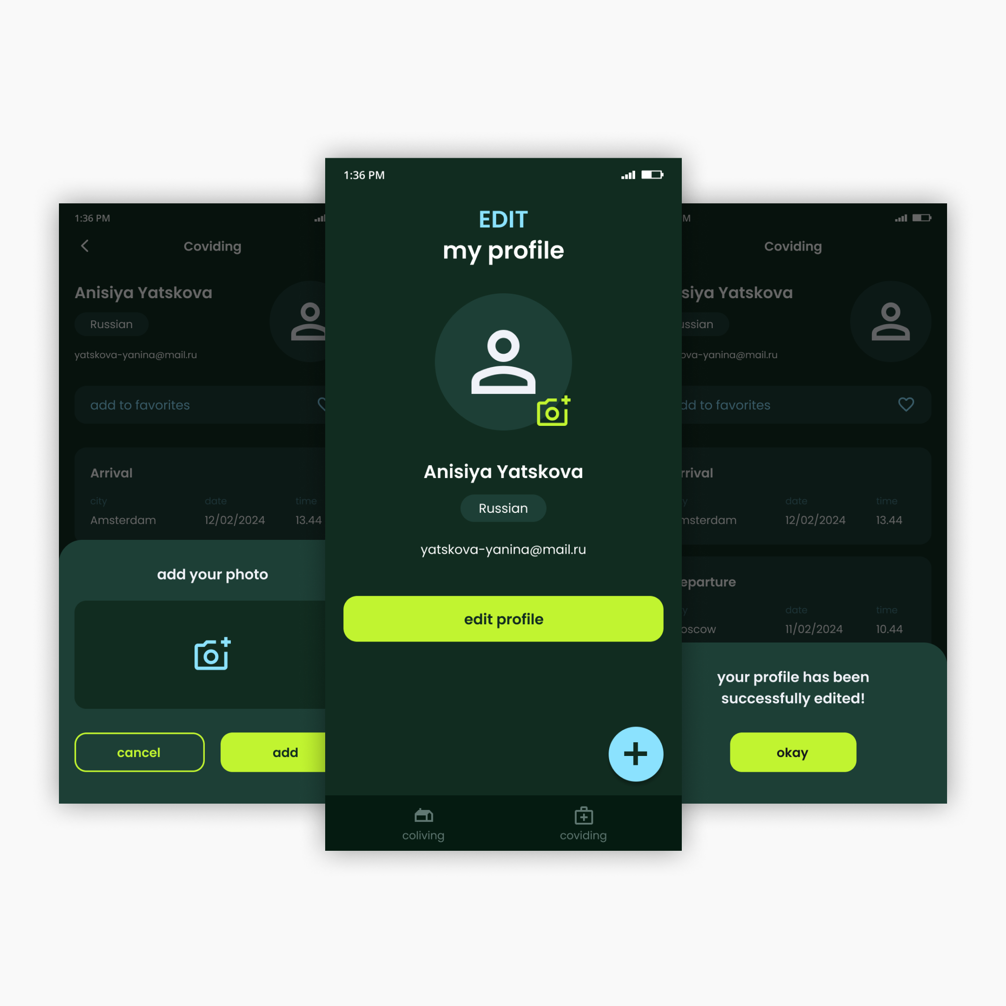 Разработка и дизайн моб. приложения на Adalo для Coliving — Изображение №6 — Интерфейсы на Dprofile