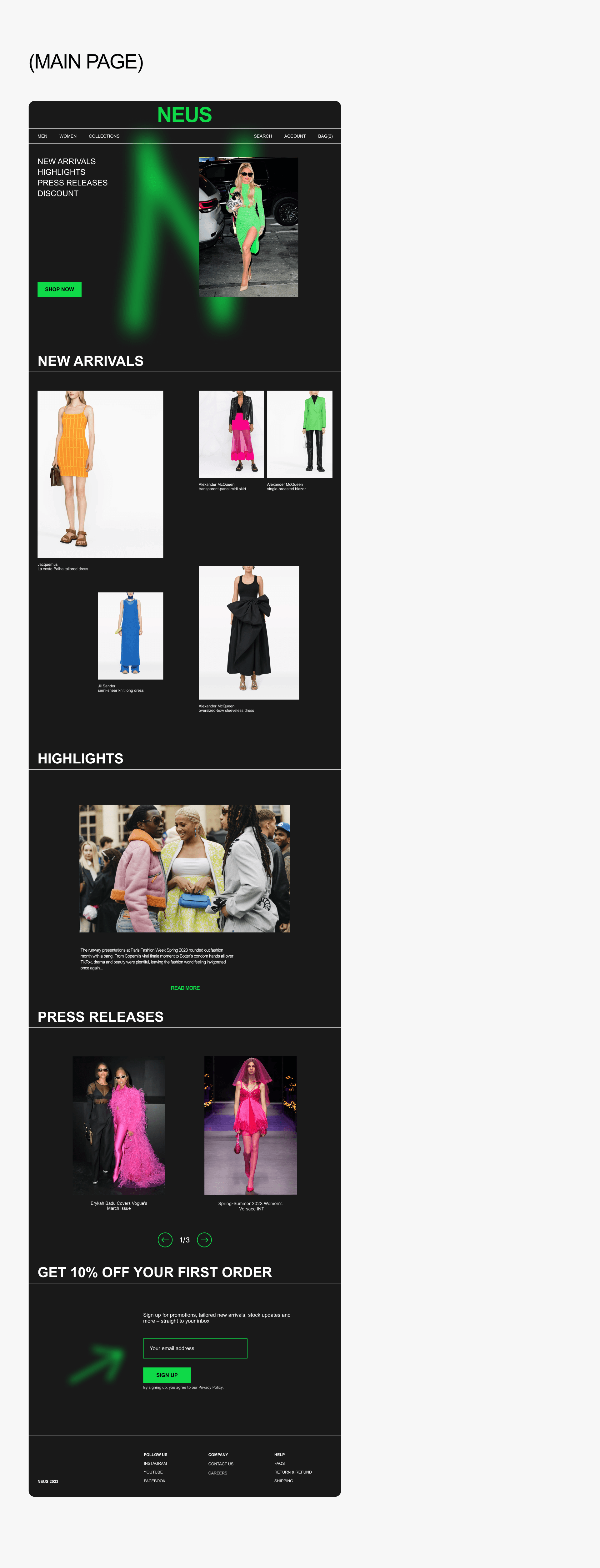 NEUS FASHION identity/website — Изображение №3 — Интерфейсы, Брендинг на Dprofile