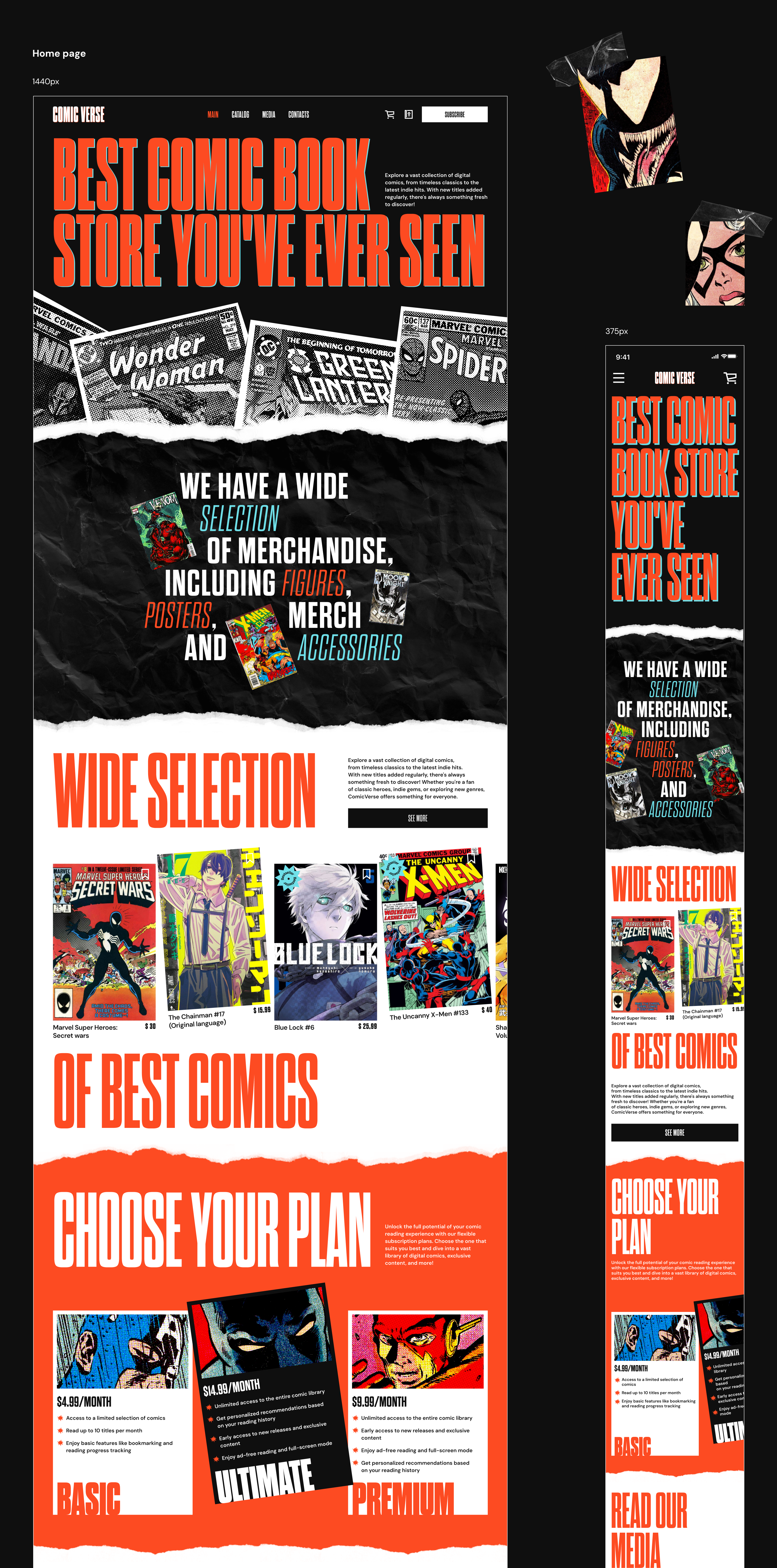 Comic book store UX/UI — Изображение №5 — Интерфейсы, Анимация на Dprofile