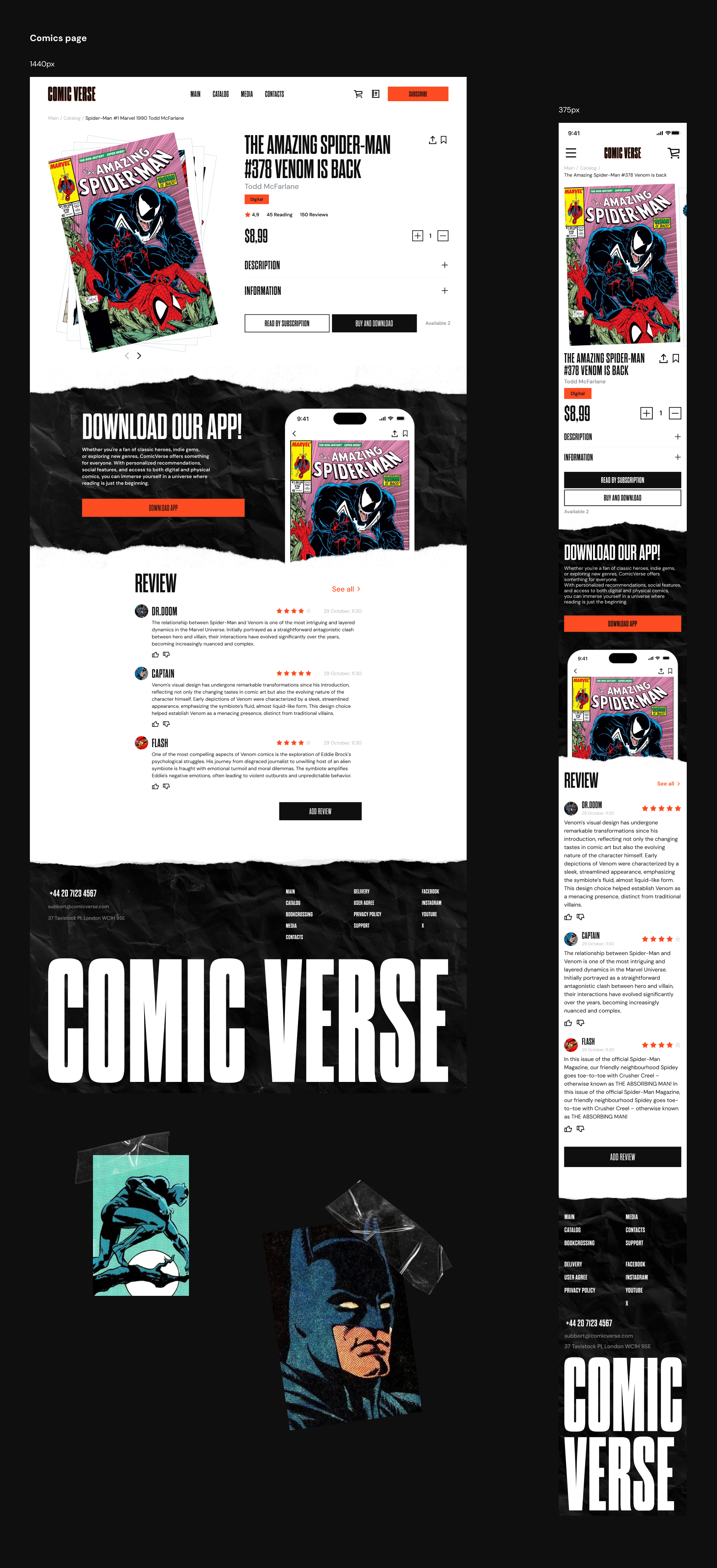 Comic book store UX/UI — Изображение №10 — Интерфейсы, Анимация на Dprofile