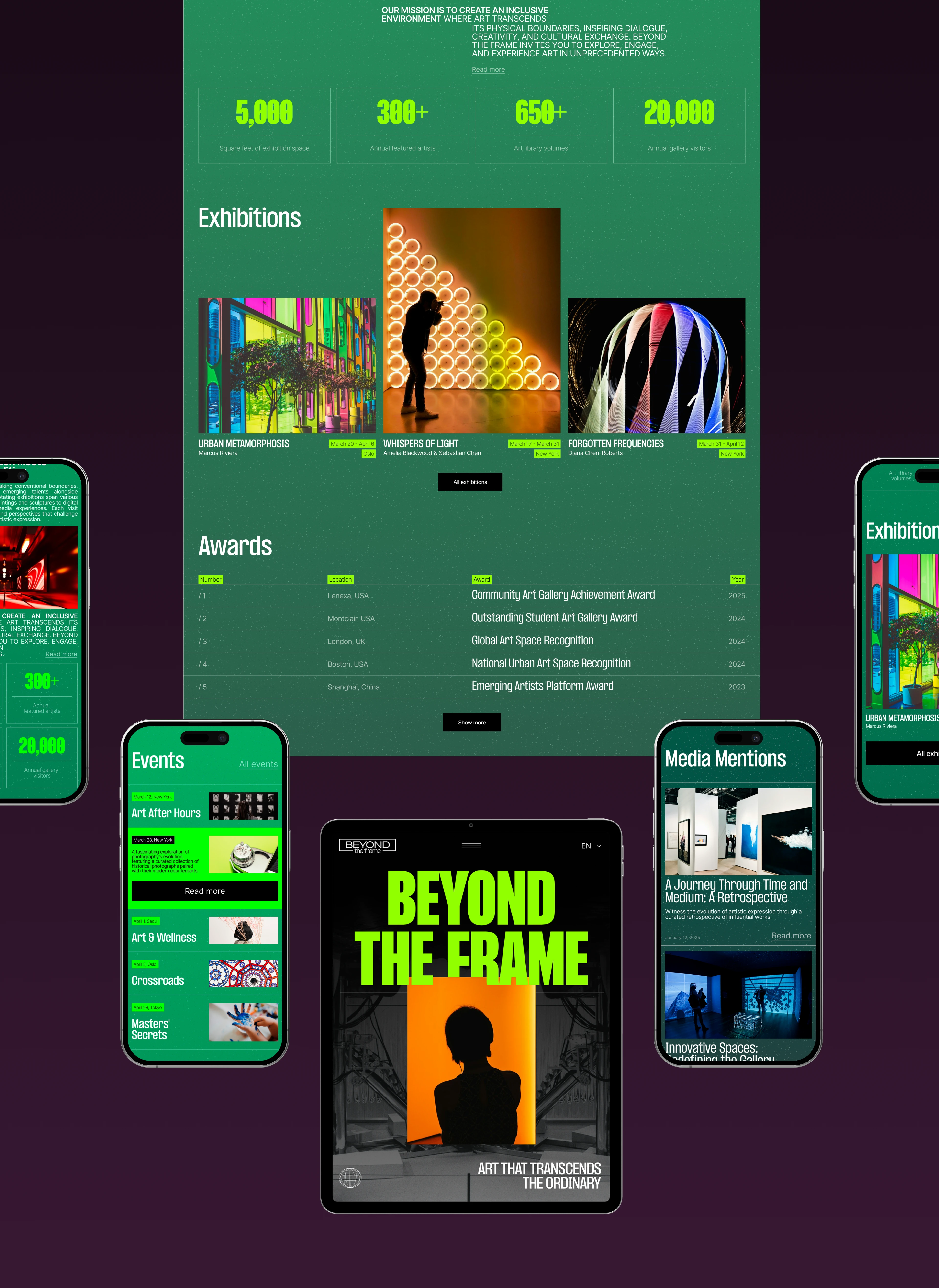Beyond the Frame | Art Gallery Website — Изображение №5 — Интерфейсы, Анимация на Dprofile