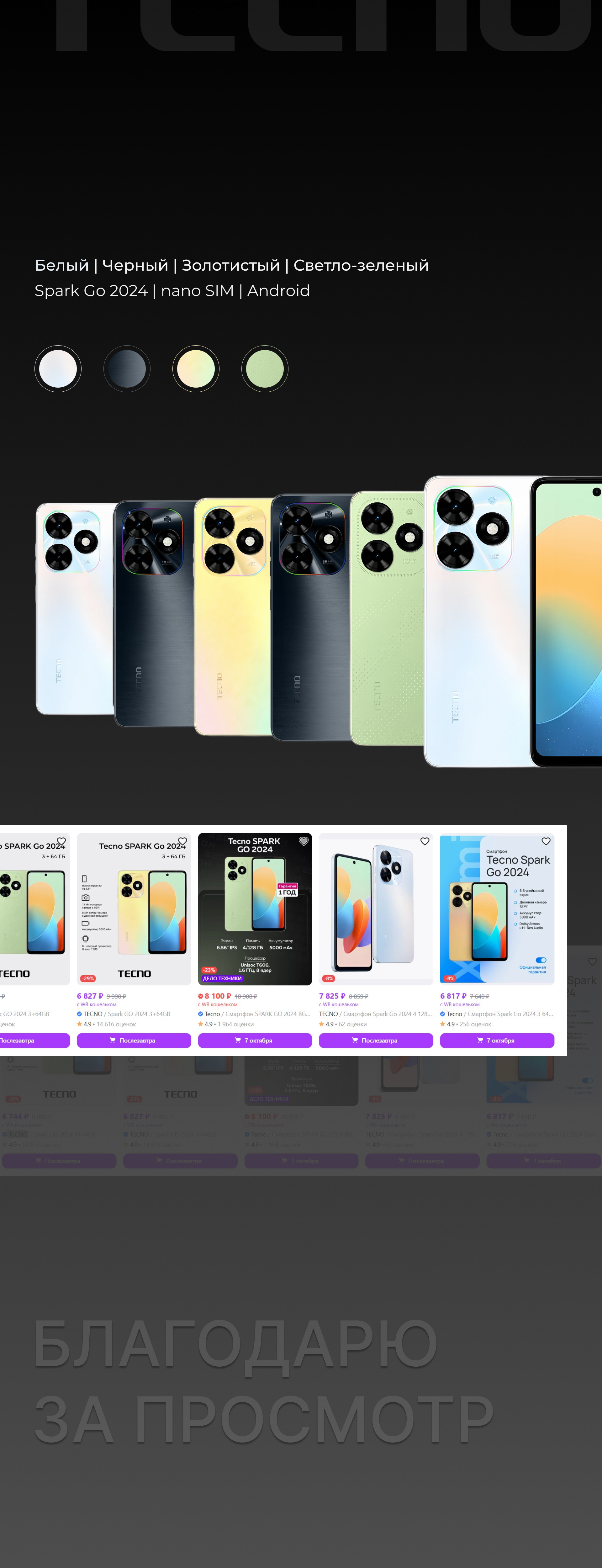 Инфографика смартфон Tecno SPARK Go 2024 Wildberries — Изображение №4 — Графика, Маркетинг на Dprofile