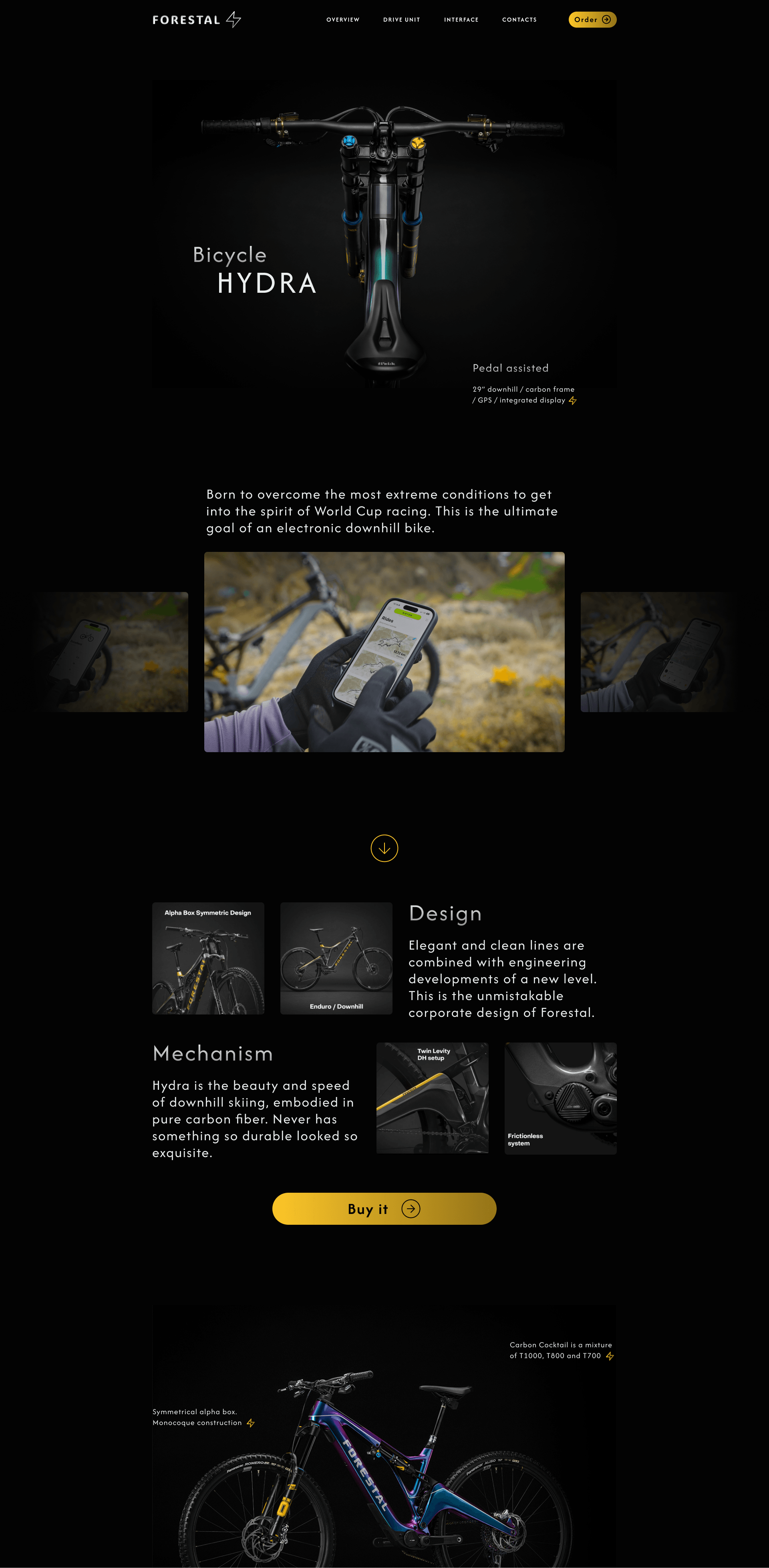 Велосипед Hydra Landing page Hydra Forestal bike — Изображение №1 — Интерфейсы, Брендинг на Dprofile