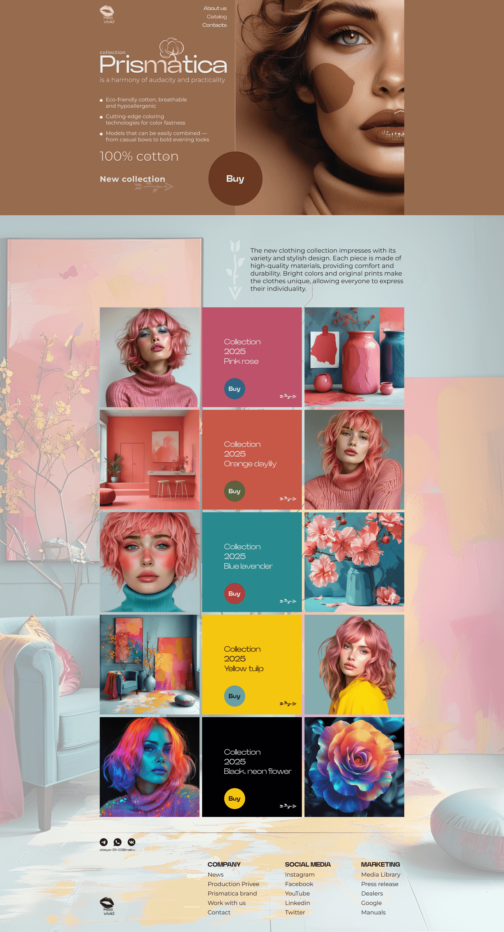 Коллекция одежды Landing page Clothing Prismatica — Изображение №1 — Интерфейсы, Брендинг на Dprofile