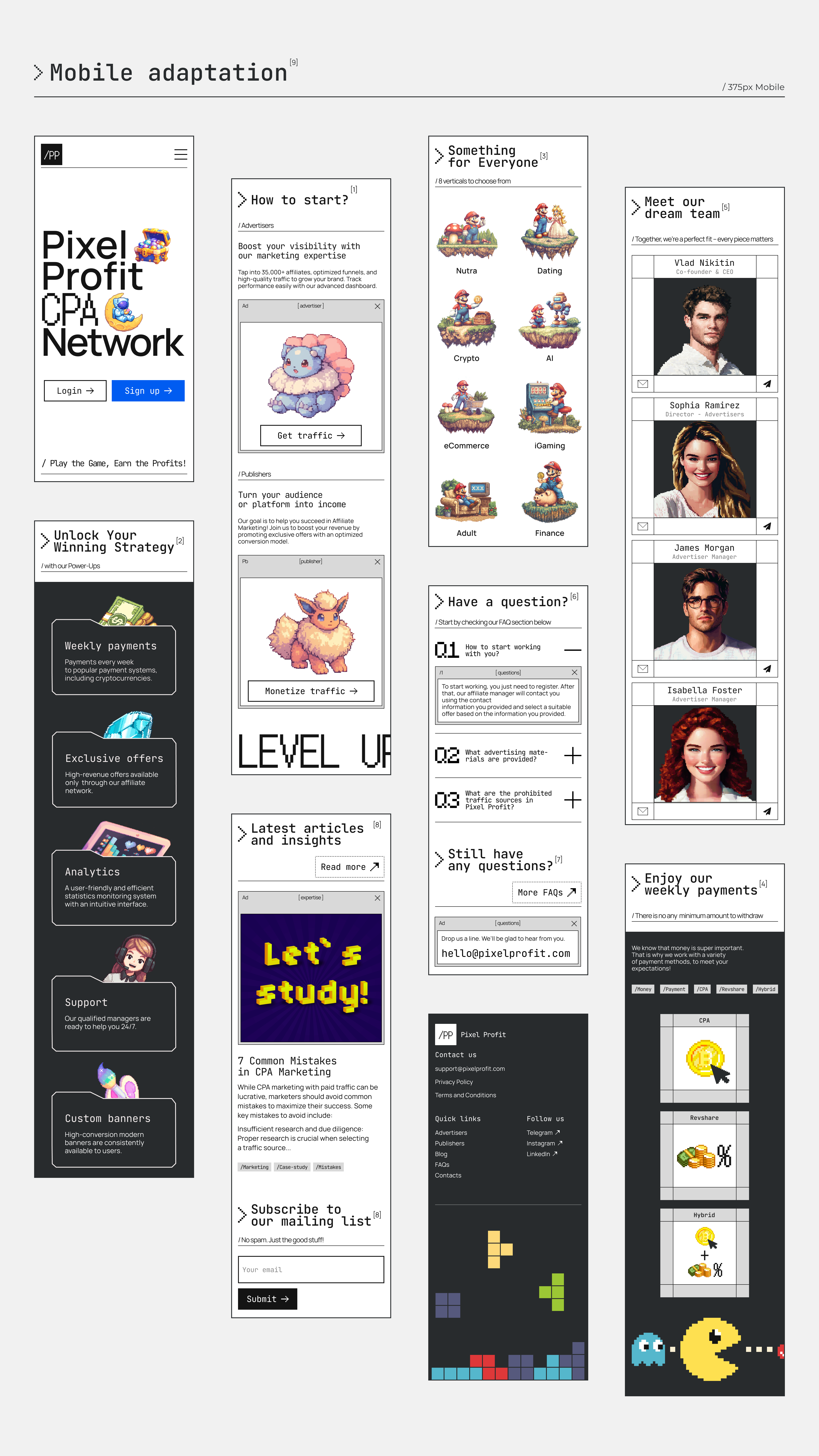 CPA Network Website | Pixel Profit| UI/UX design — Изображение №10 — Интерфейсы, Брендинг на Dprofile