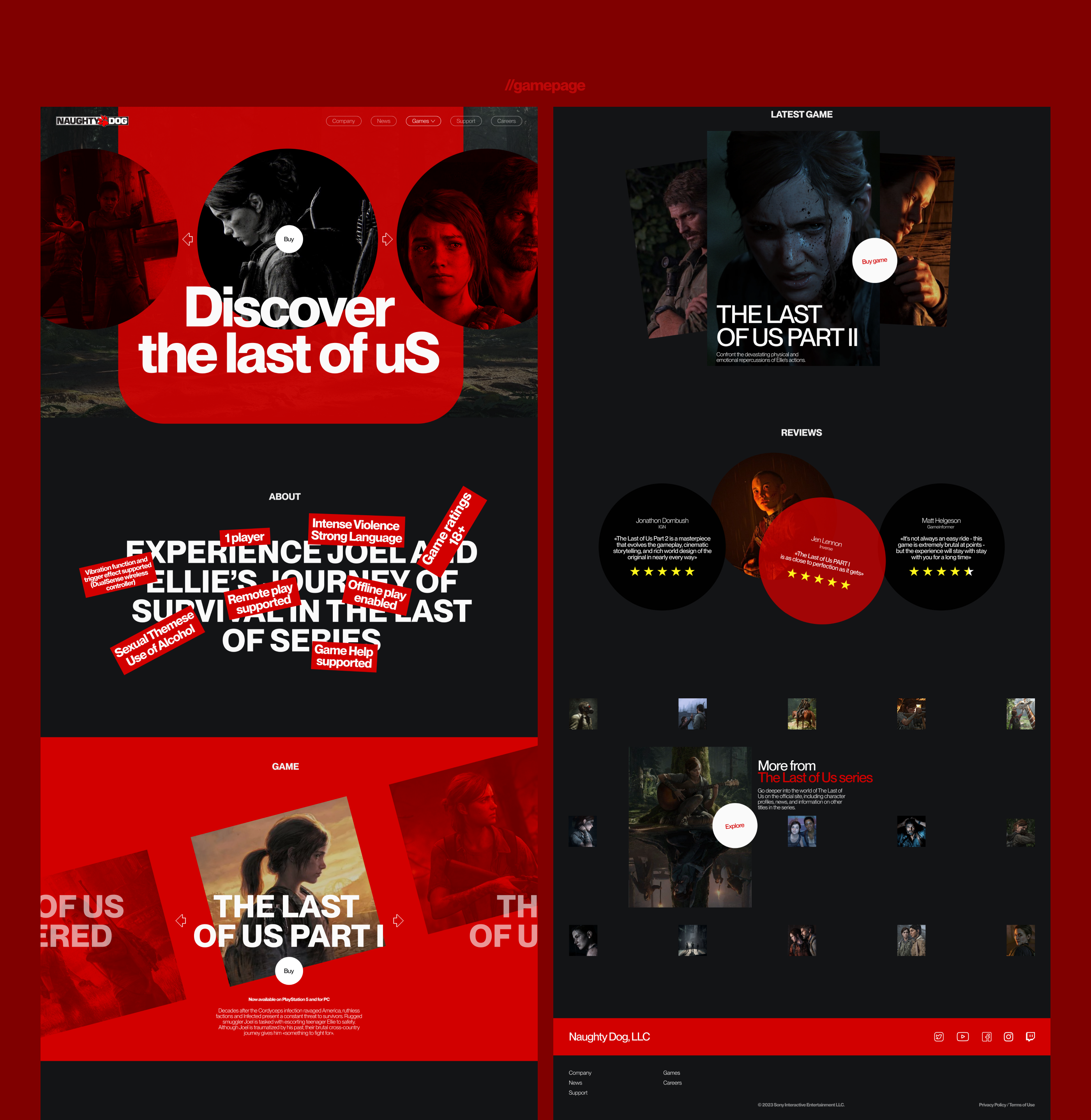 NAUGHTY DOG / Corporate website — Изображение №5 — Интерфейсы на Dprofile