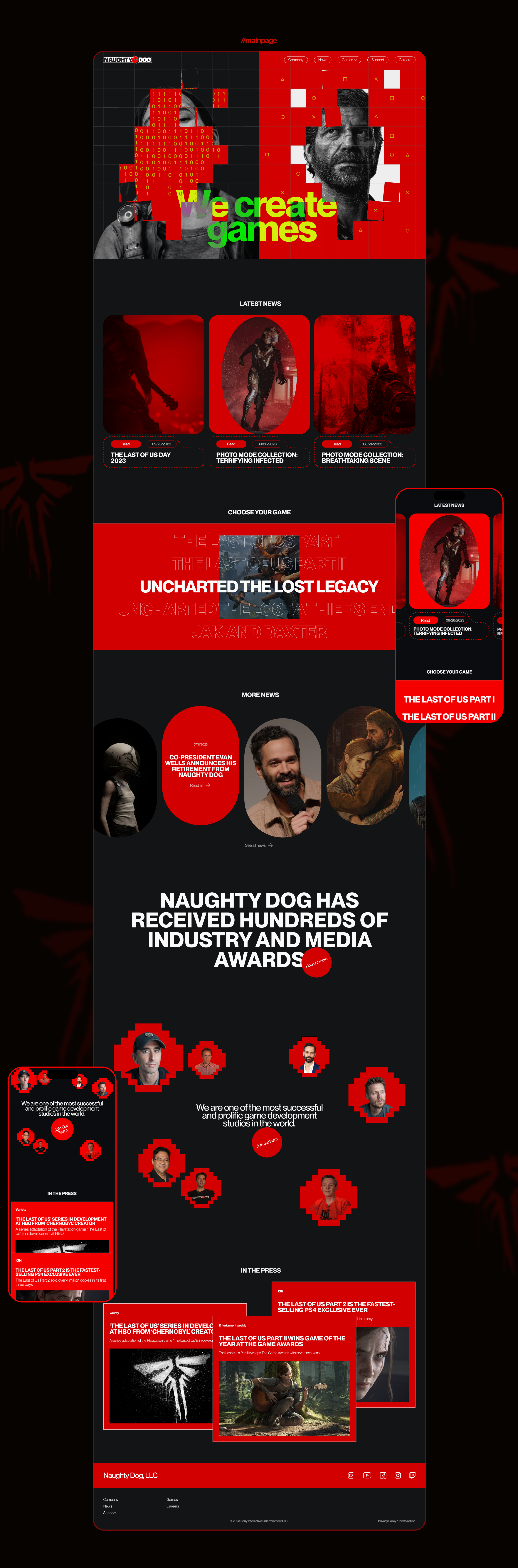 NAUGHTY DOG / Corporate website — Изображение №3 — Интерфейсы на Dprofile