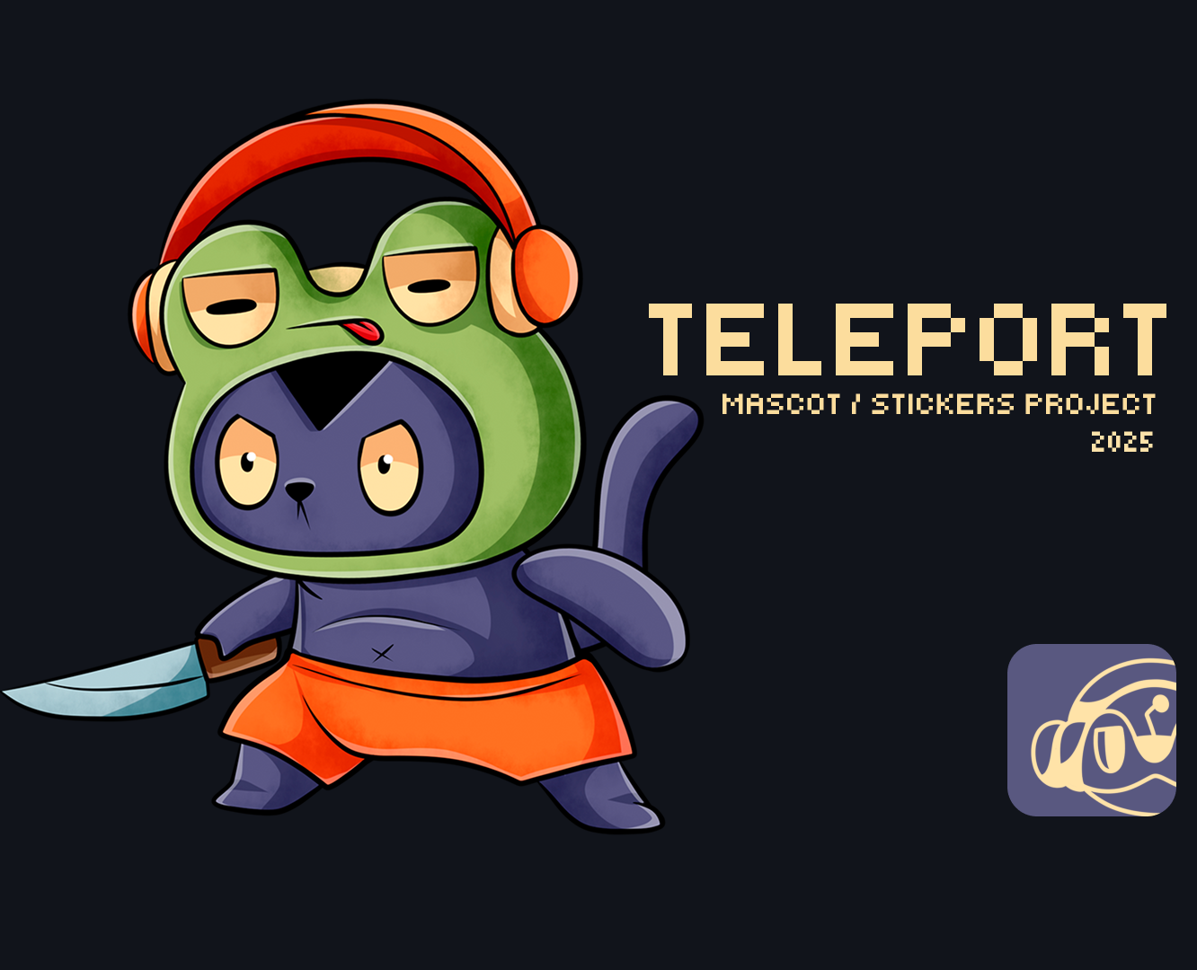 Телепорт | Маскот| Стикерпак| Teleport | Mascot Cat | Logo | на Dprofile