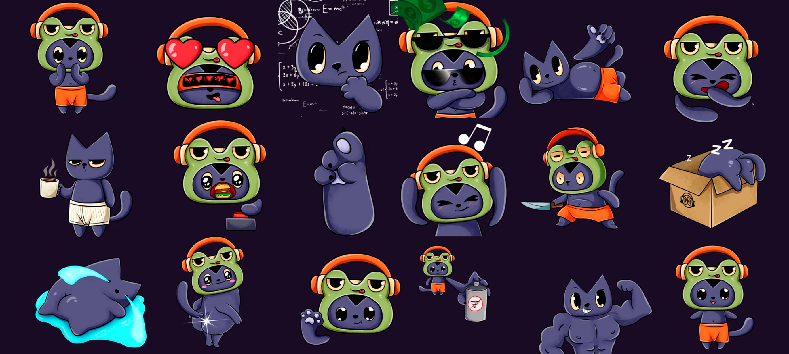 Телепорт | Маскот| Стикерпак| Teleport | Mascot Cat | Logo | — Изображение №11 — Брендинг, Иллюстрация на Dprofile