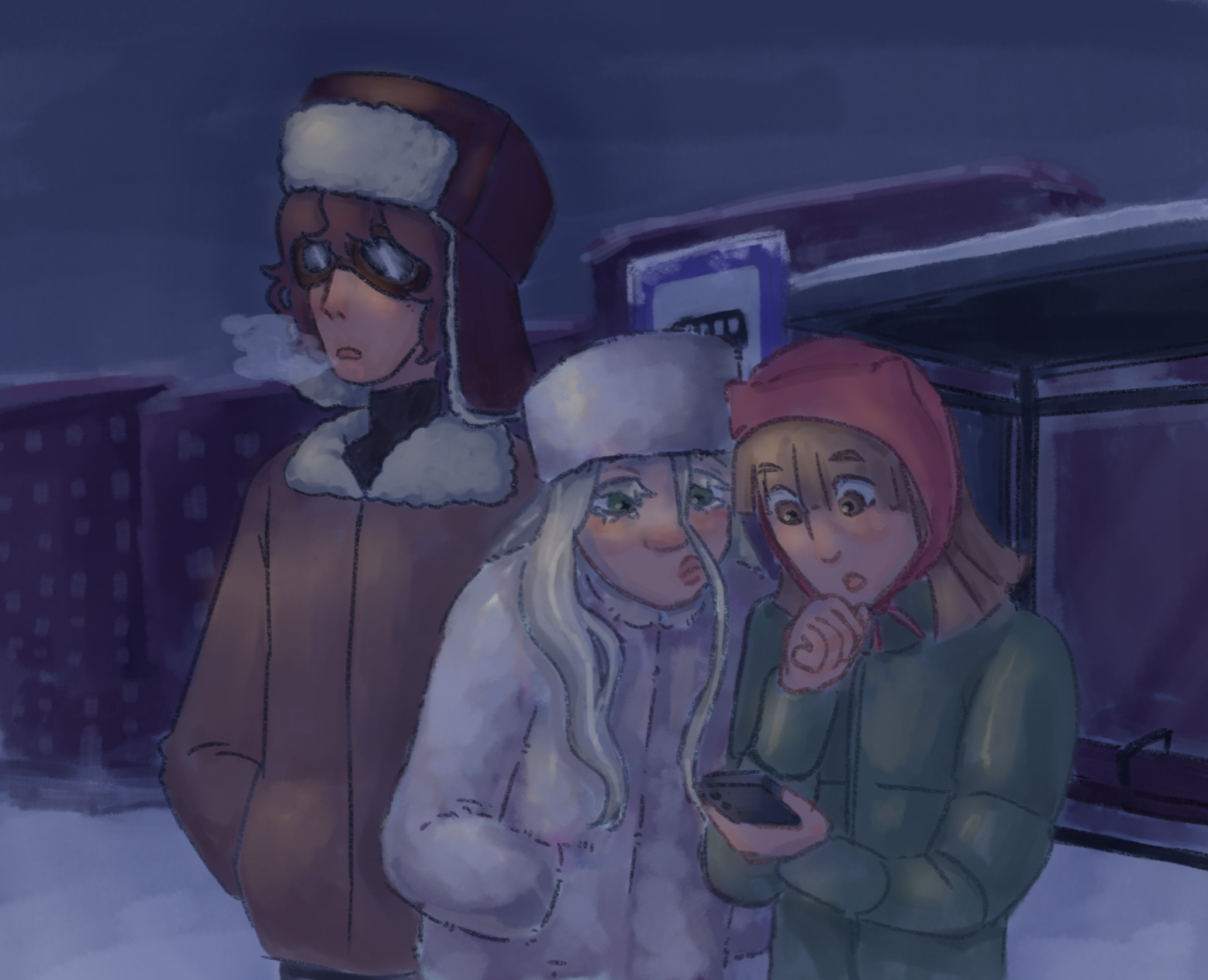 зимний вечер — Иллюстрация на Dprofile